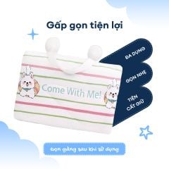 N190081 - Bộ 5 món gấp gọn tiện lợi cho bé đi học Cotton sateen cao cấp