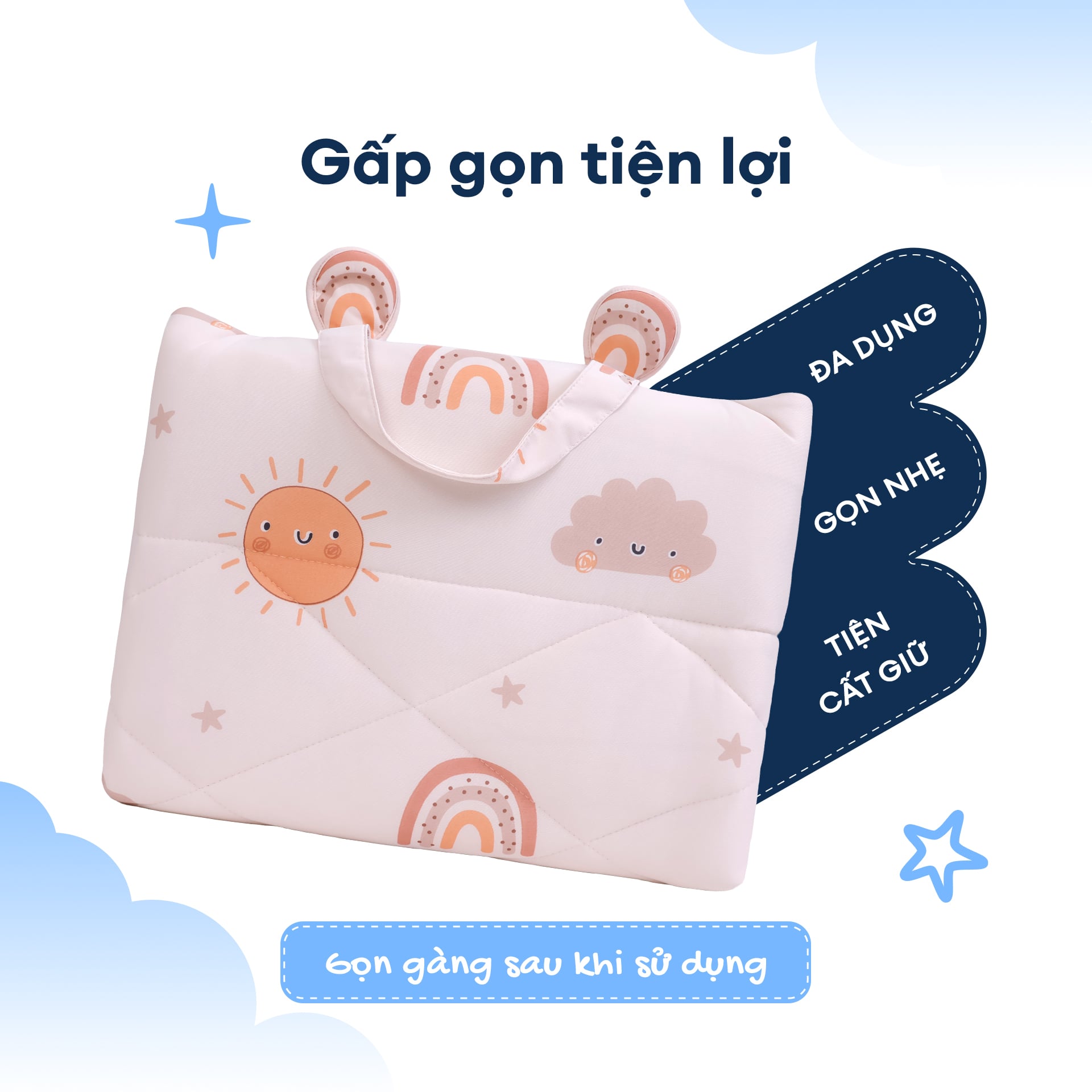NM8041 - Bộ 5 món gấp gọn tiện lợi cho bé đi học Cooling Fabric cao cấp