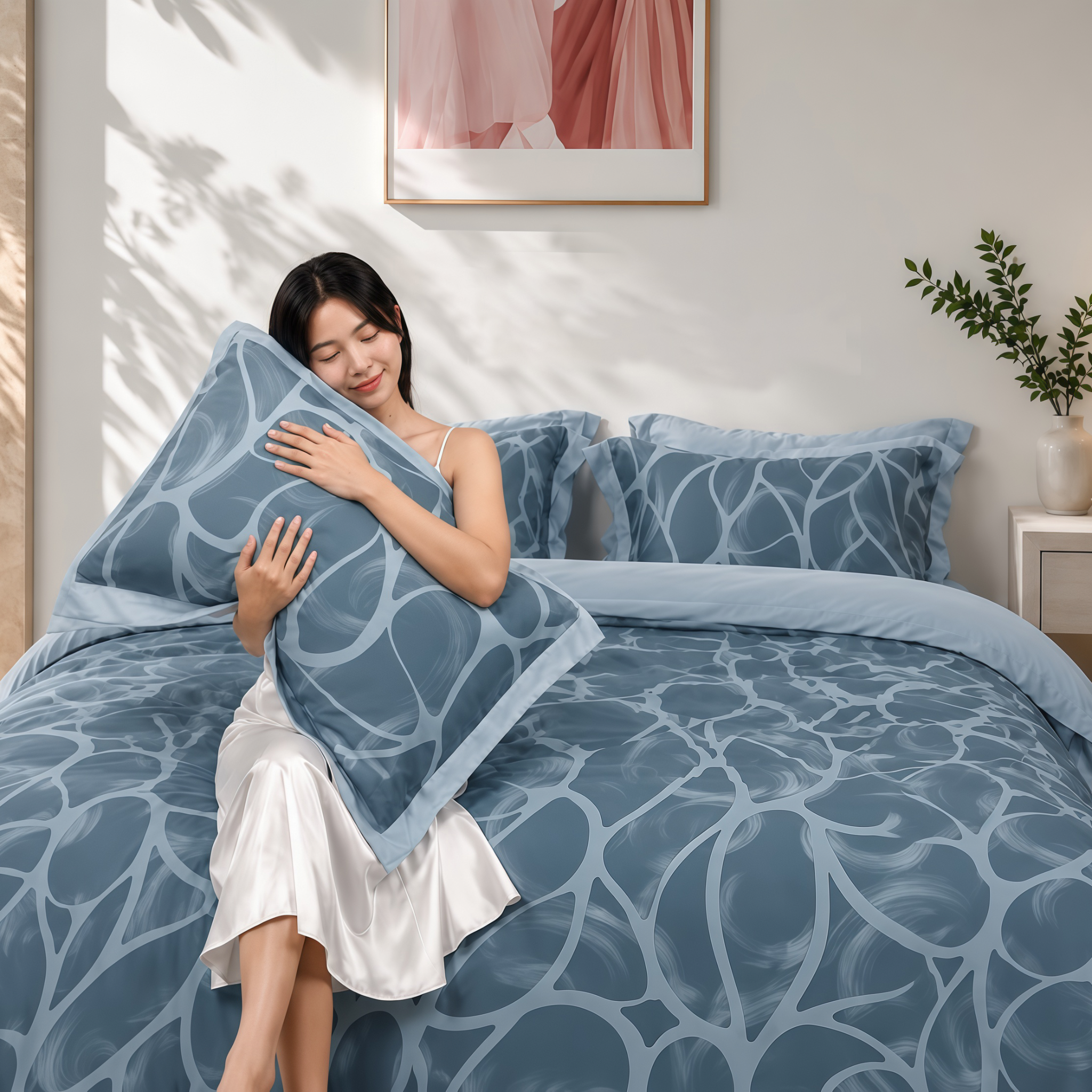 NP8920 - Bộ chăn ga gối Tencel NIN Pristine NP8920