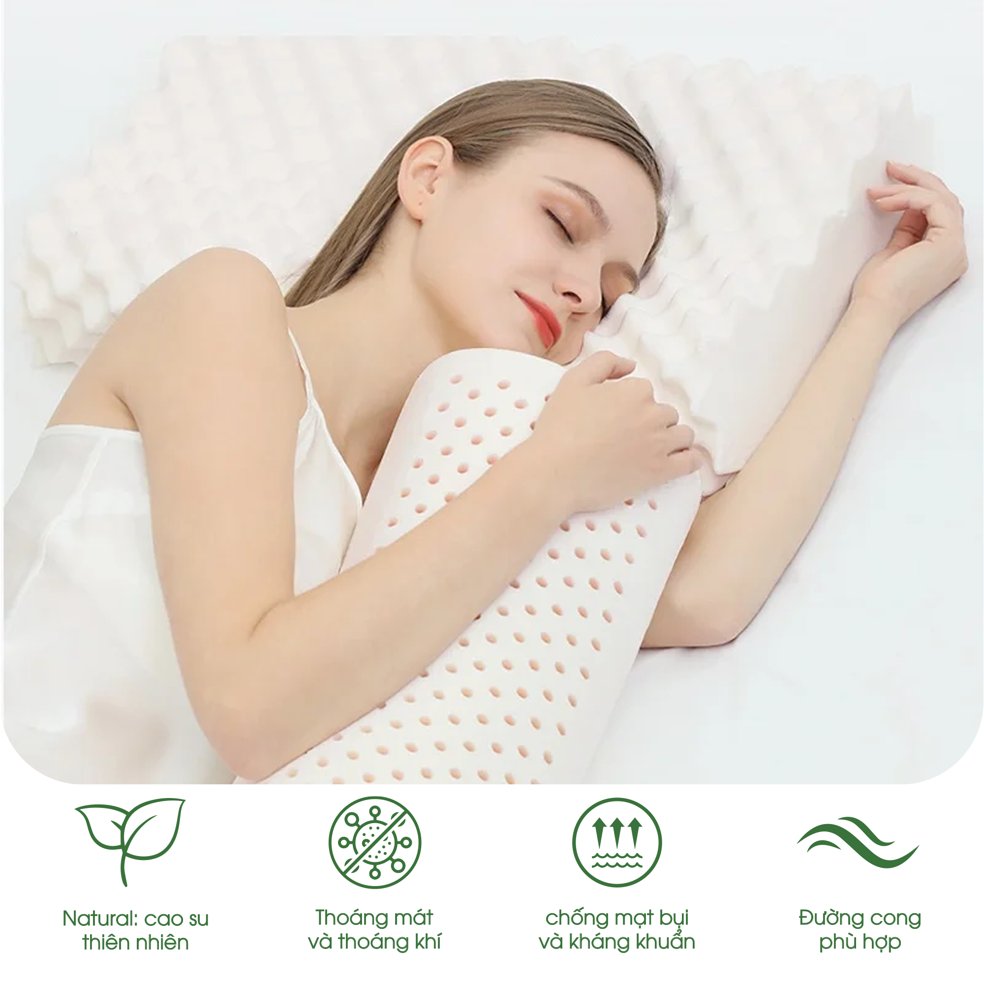 Gối ôm cao su thiên nhiên NIN House 100*20cm