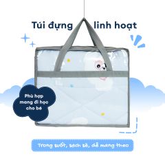 N190082 - Bộ 5 món gấp gọn tiện lợi cho bé đi học Cotton sateen cao cấp