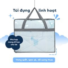N190084 - Bộ 5 món gấp gọn tiện lợi cho bé đi học Cotton sateen cao cấp