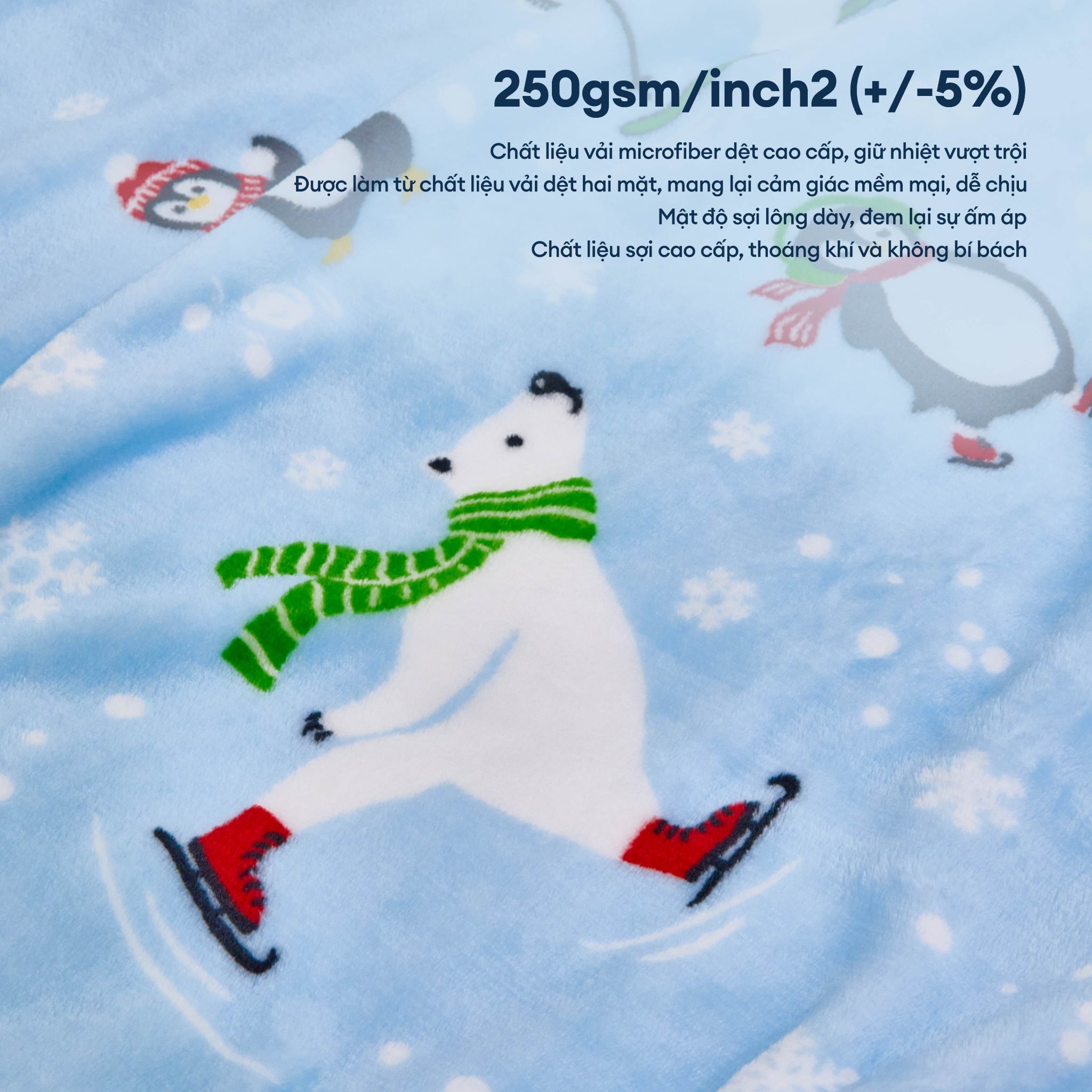 Mền tuyết hoa văn NIN màu POLAR FRIENDS