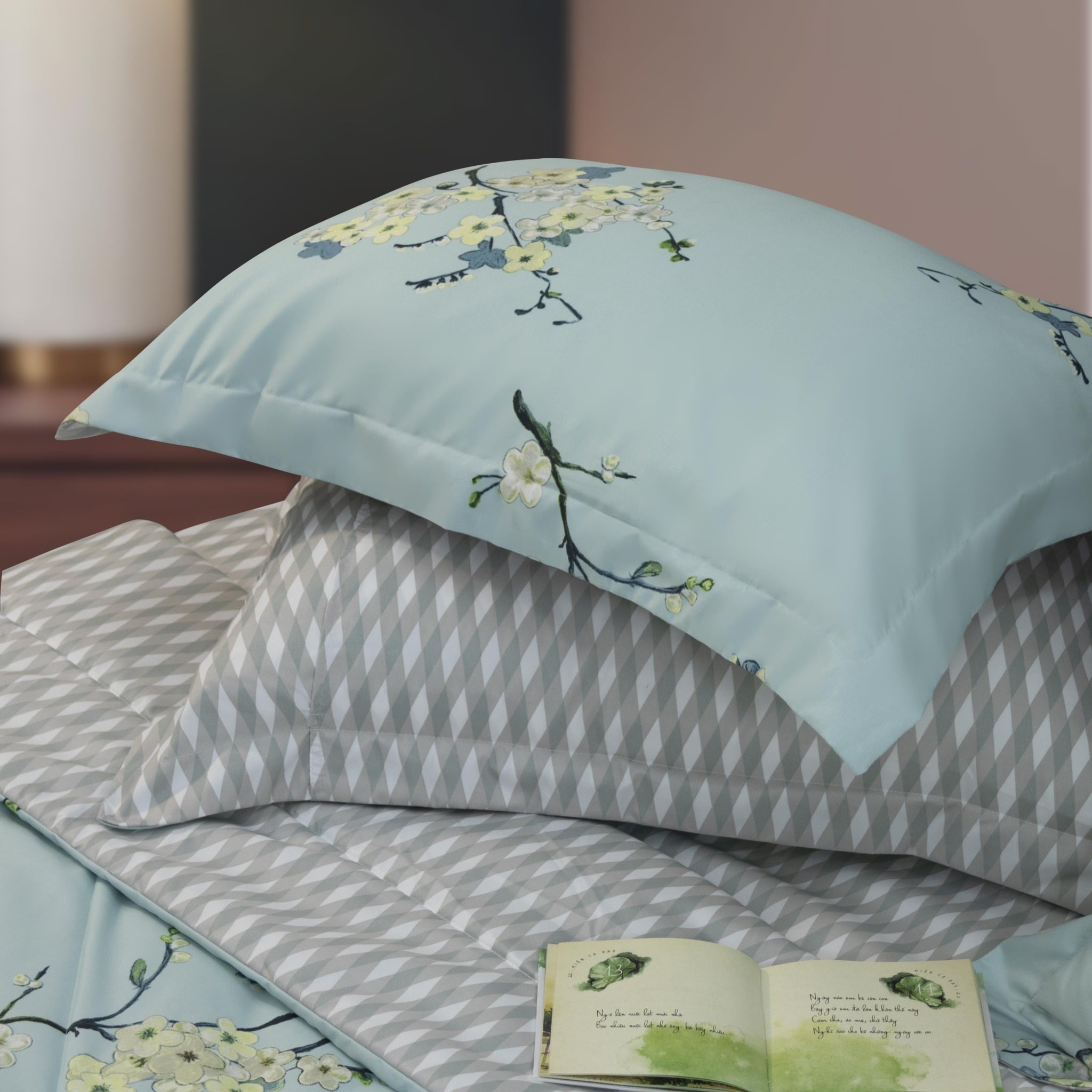 CT220042 - Bộ chăn ga gối Microfiber NIN Calisto