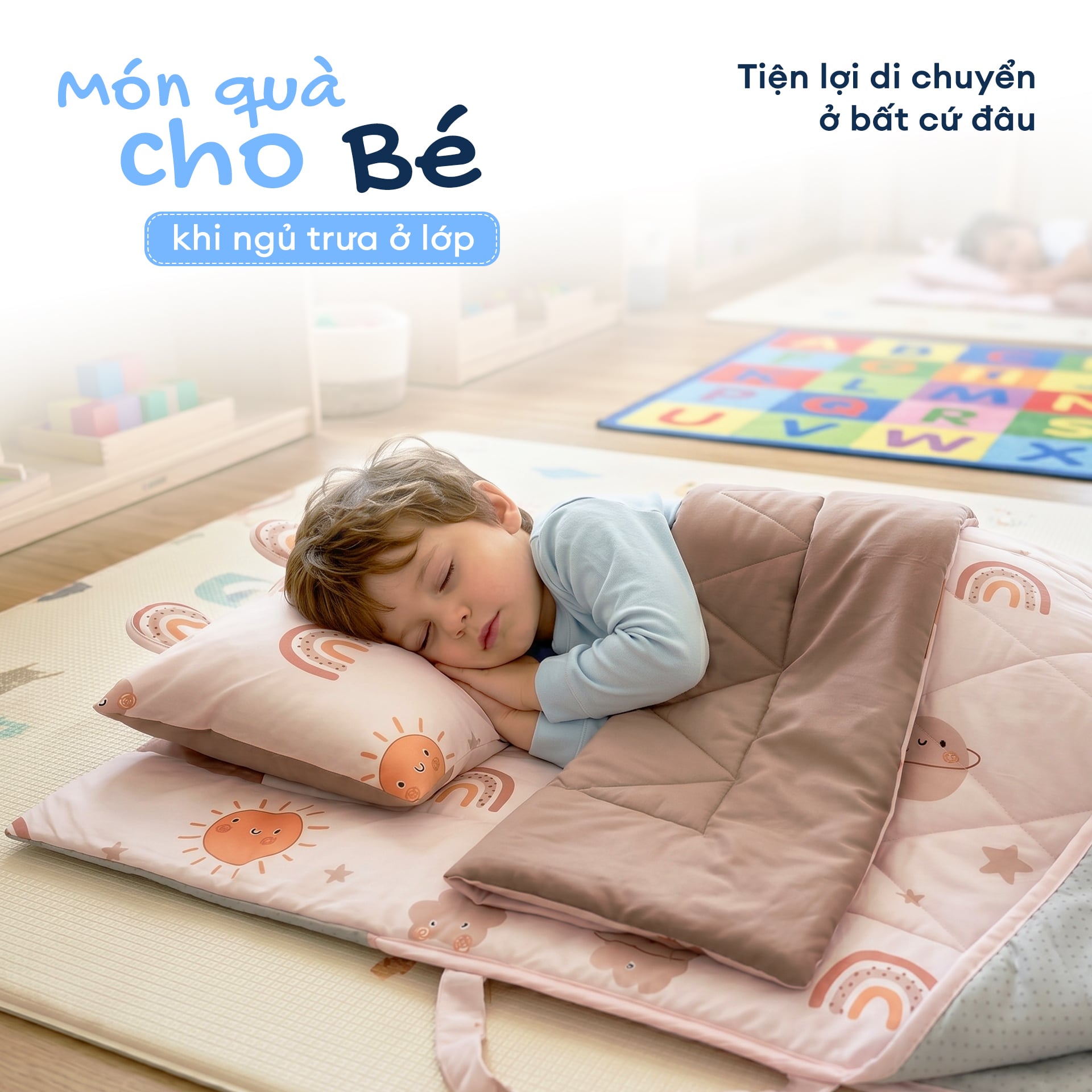 NM8041 - Bộ 5 món gấp gọn tiện lợi cho bé đi học Cooling Fabric cao cấp