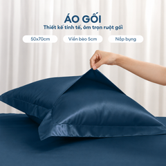 Bộ chăn ga gối Tencel NIN Florence Deep Blue