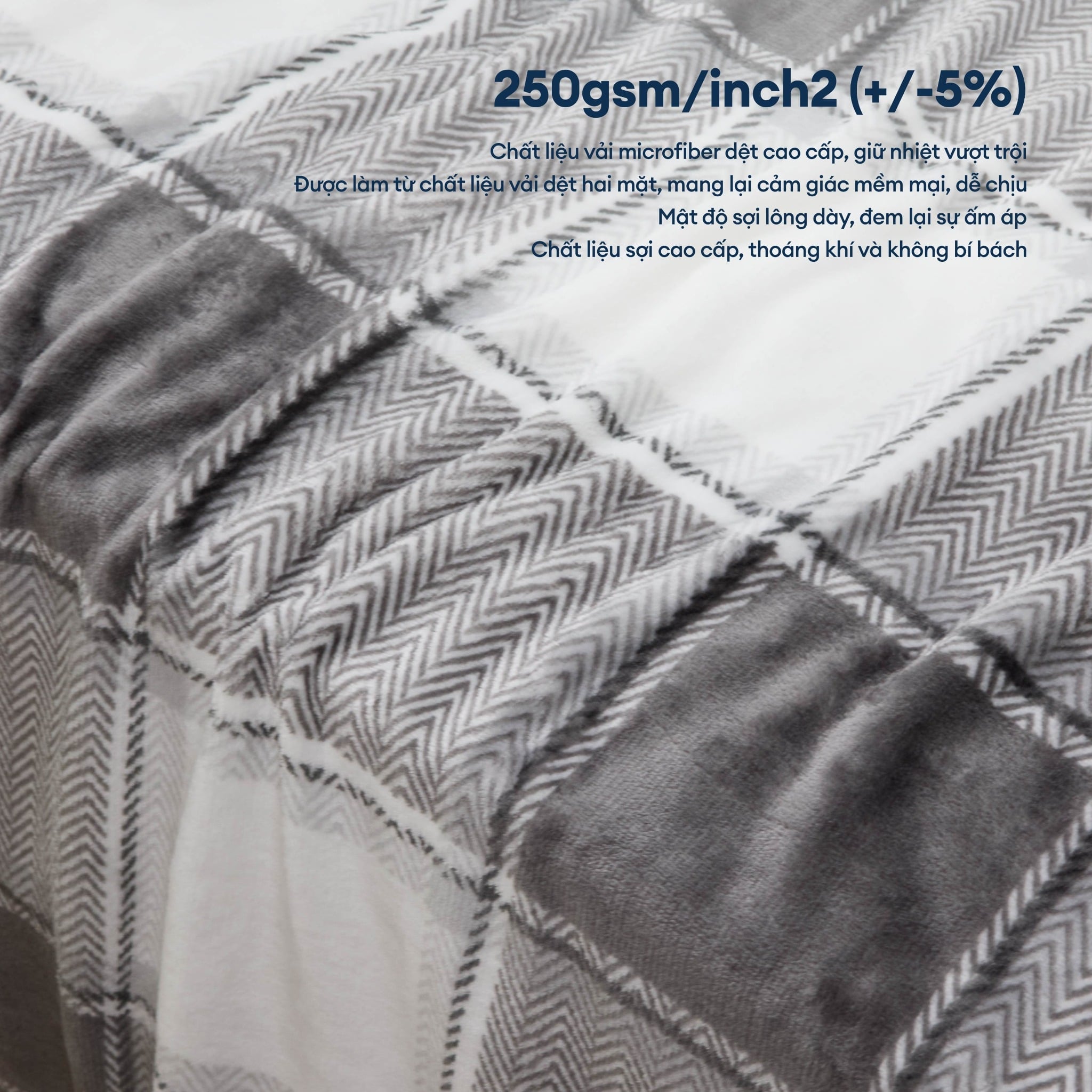 Mền tuyết hoa văn NIN màu CLASSIC GREY