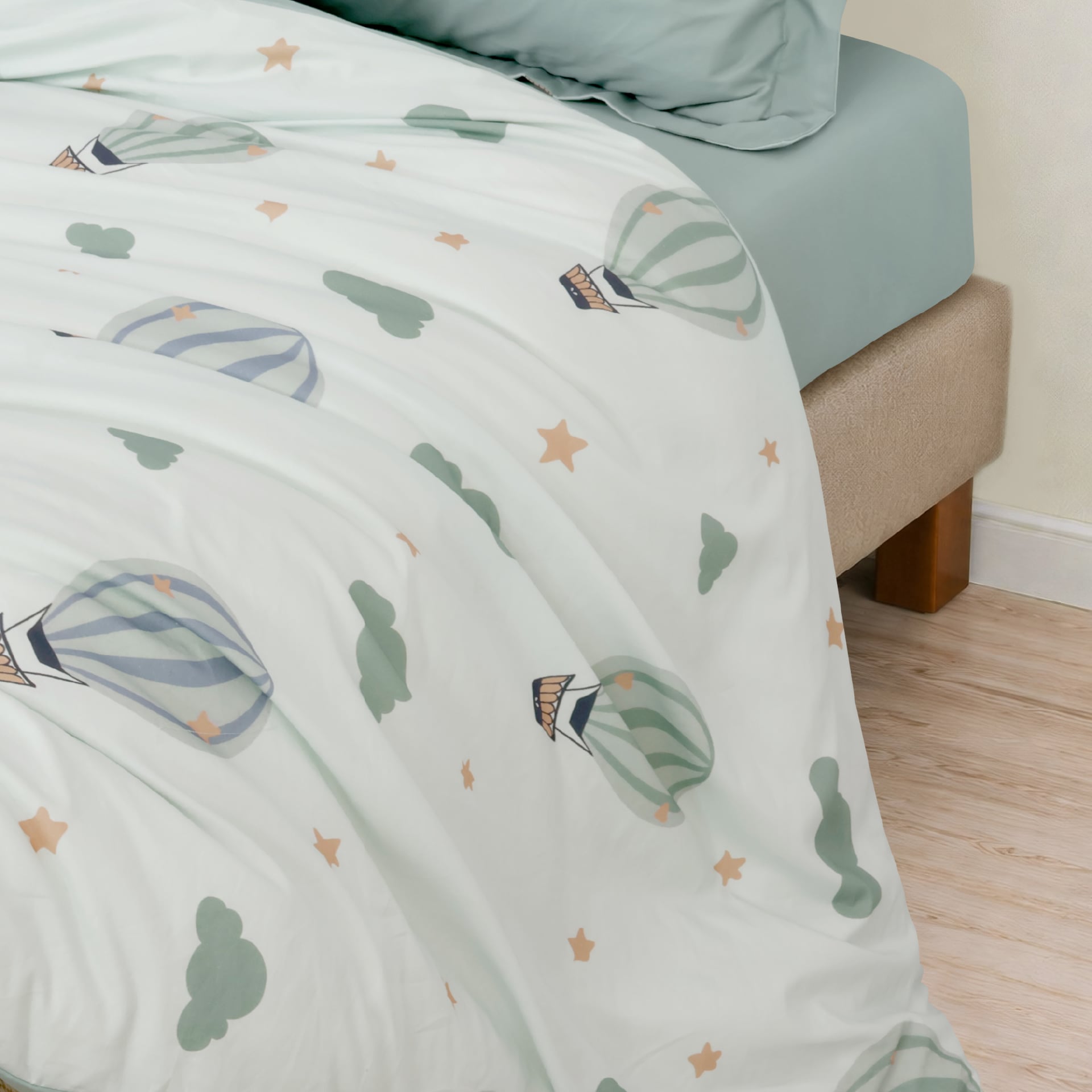N190083 - Bộ chăn ga gối 100% cotton sateen NIN Collins N190083
