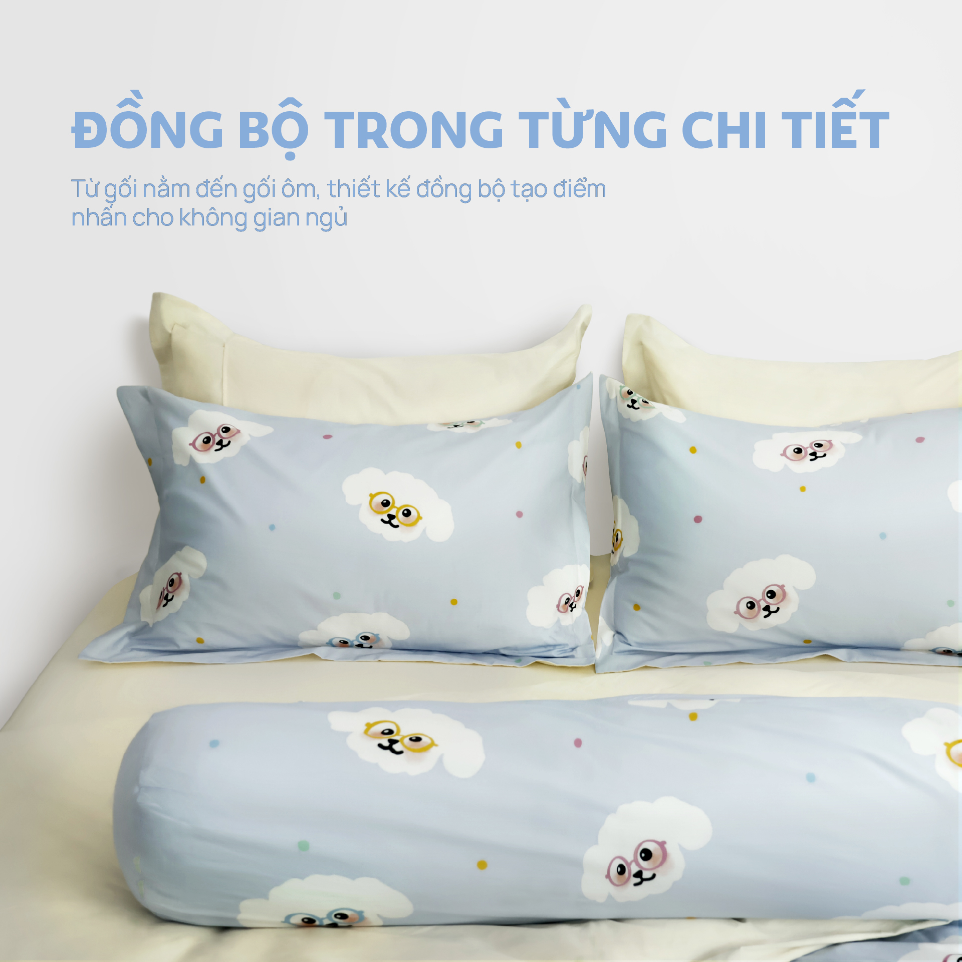 N190082 - Bộ chăn ga gối 100% cotton sateen NIN Collins N190082
