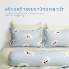 N190082 - Bộ chăn ga gối 100% cotton sateen NIN Collins N190082