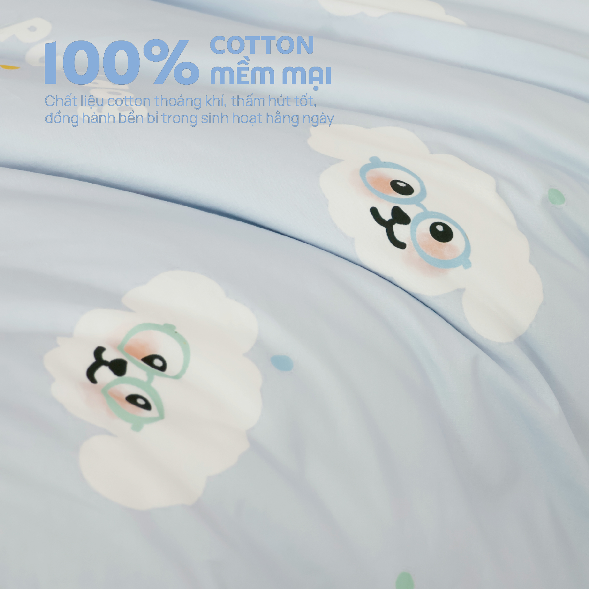 N190082 - Bộ chăn ga gối 100% cotton sateen NIN Collins N190082
