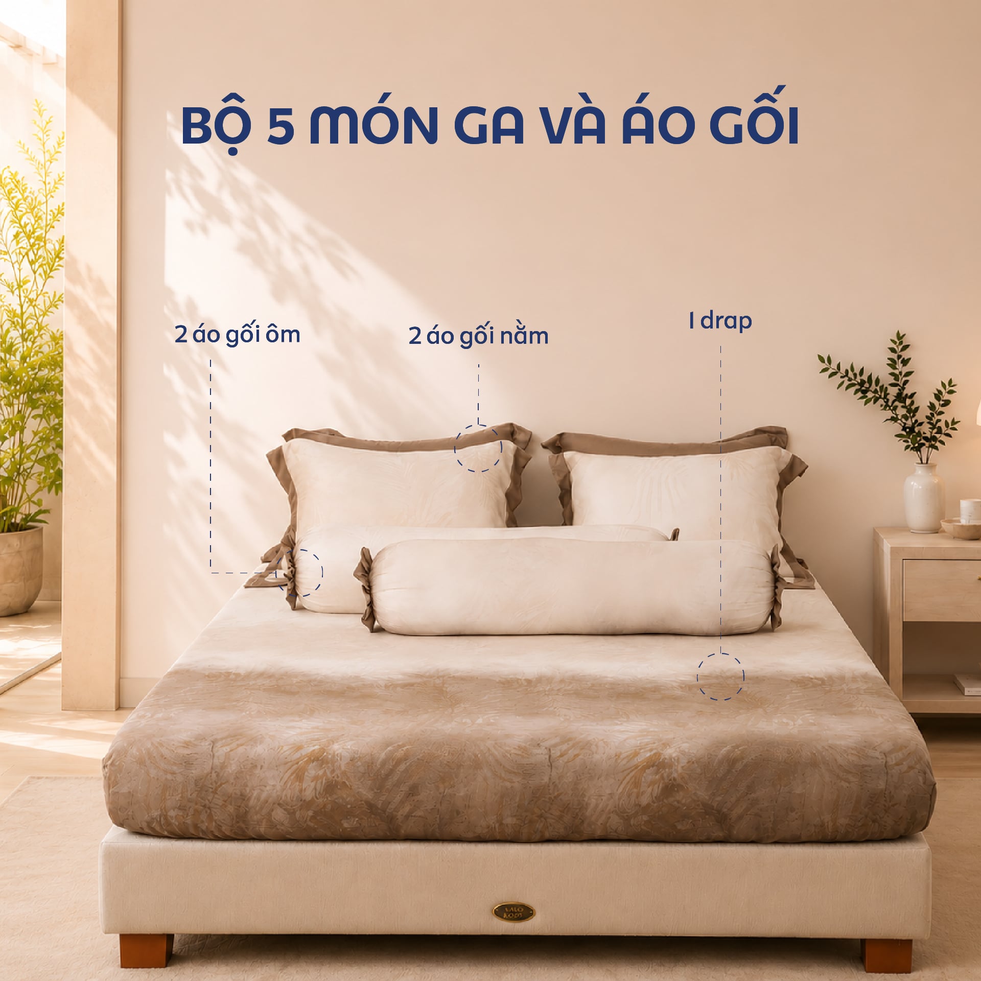 NP8922 - Bộ chăn ga gối Tencel NIN Pristine NP8922