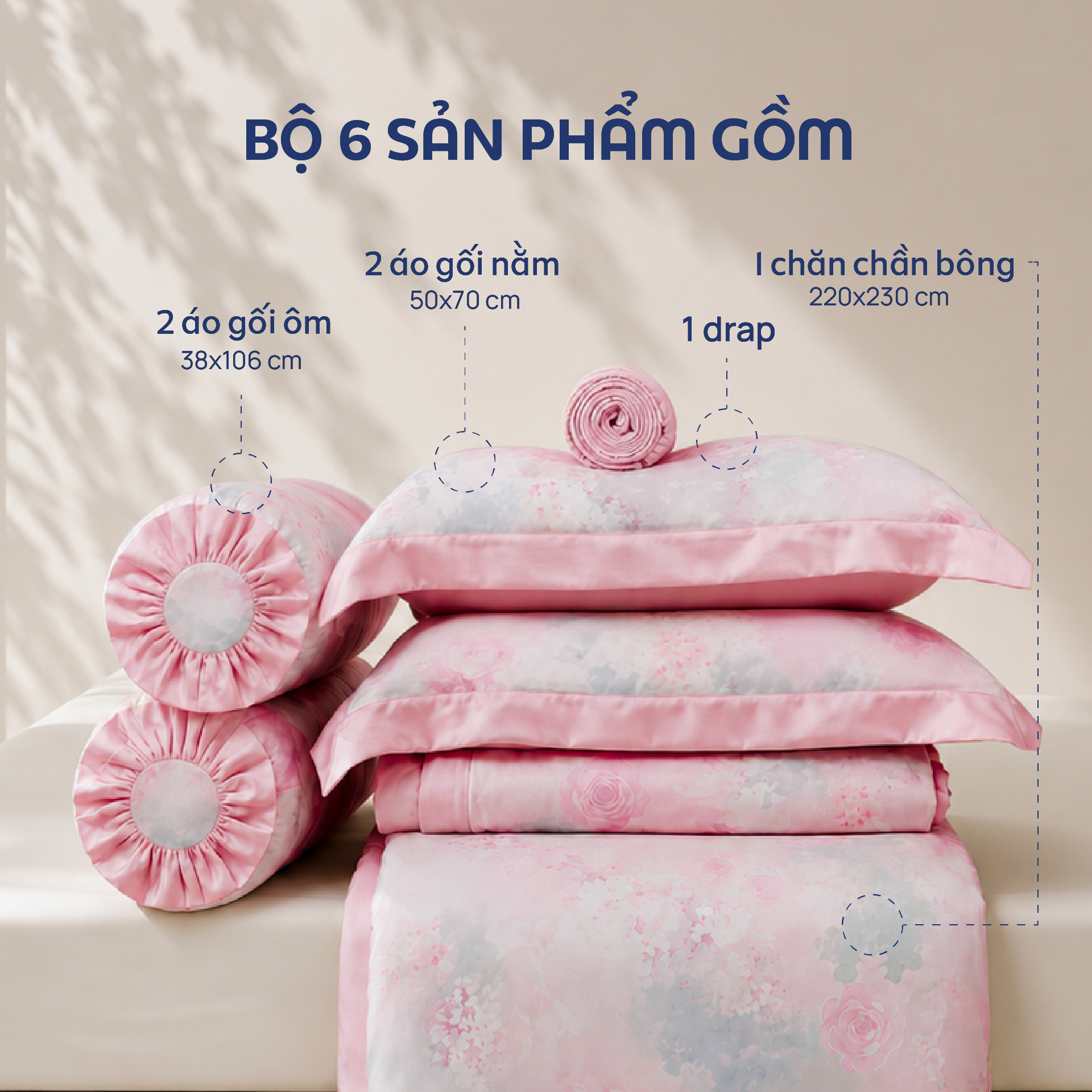 NP8918 - Bộ chăn ga gối Tencel NIN Pristine NP8918