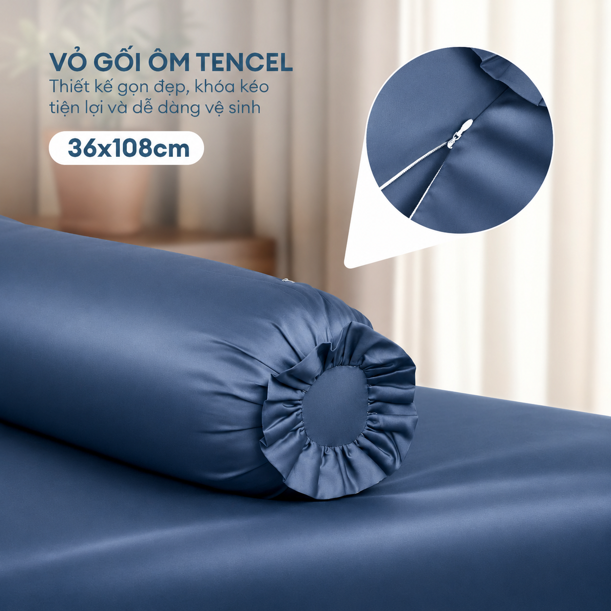 Bộ chăn ga gối Tencel NIN Florence Deep Blue