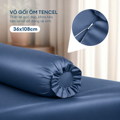 Bộ chăn ga gối Tencel NIN Florence Deep Blue