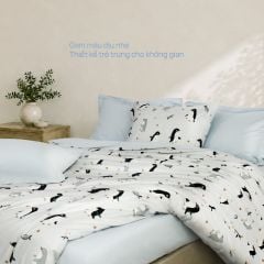 N190085 - Bộ chăn ga gối 100% cotton sateen NIN Collins N190085