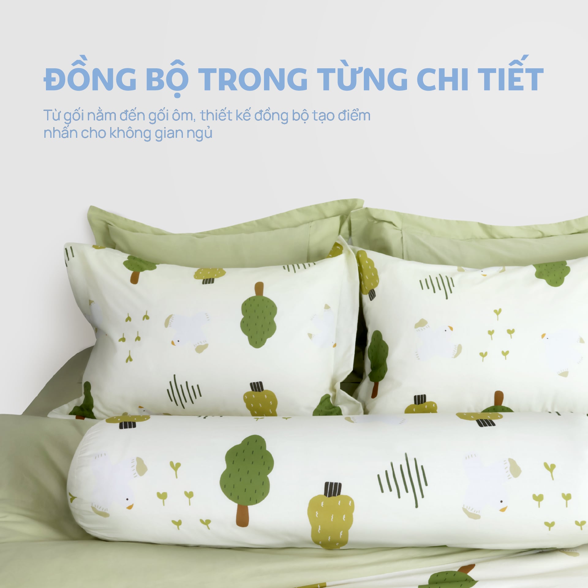 N190080 - Bộ chăn ga gối 100% cotton sateen NIN Collins N190080