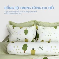 N190080 - Bộ chăn ga gối 100% cotton sateen NIN Collins N190080