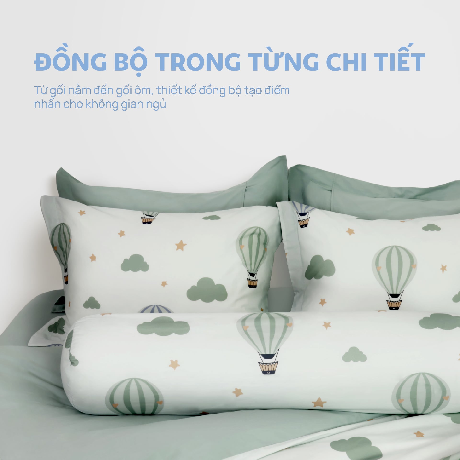 N190083 - Bộ chăn ga gối 100% cotton sateen NIN Collins N190083