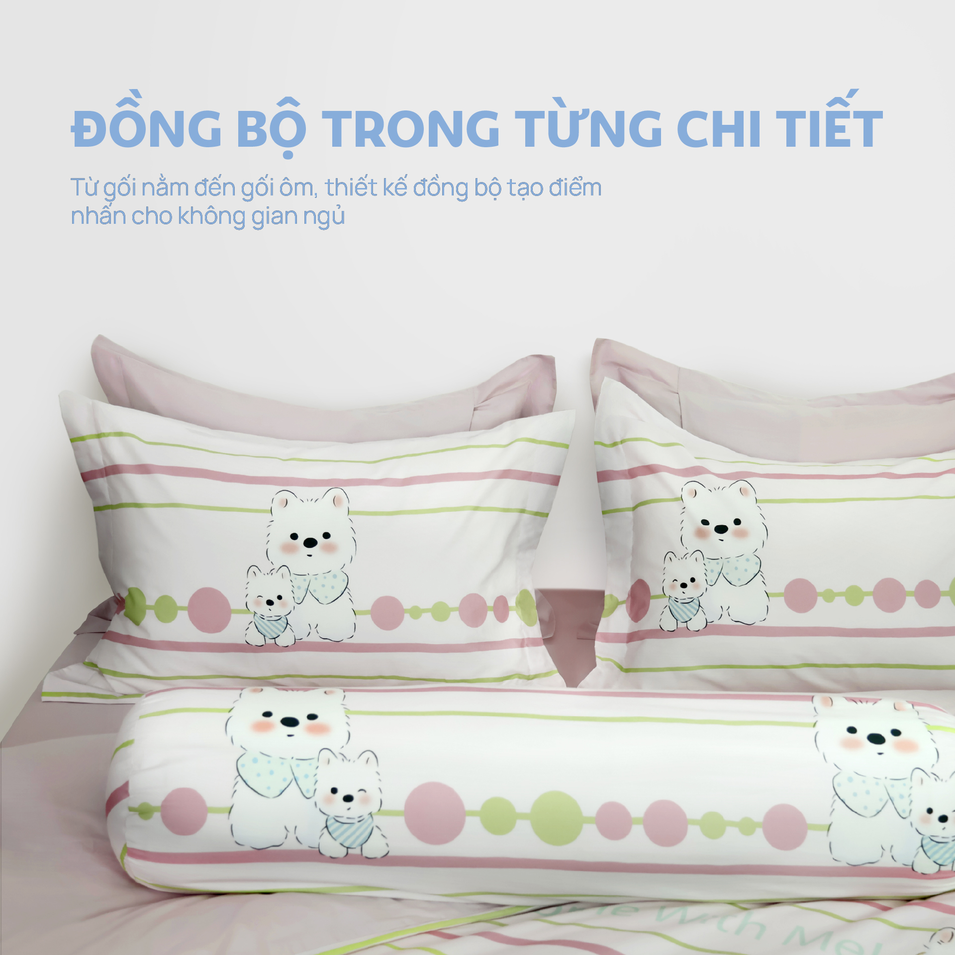 N190081 - Bộ chăn ga gối 100% cotton sateen NIN Collins N190081