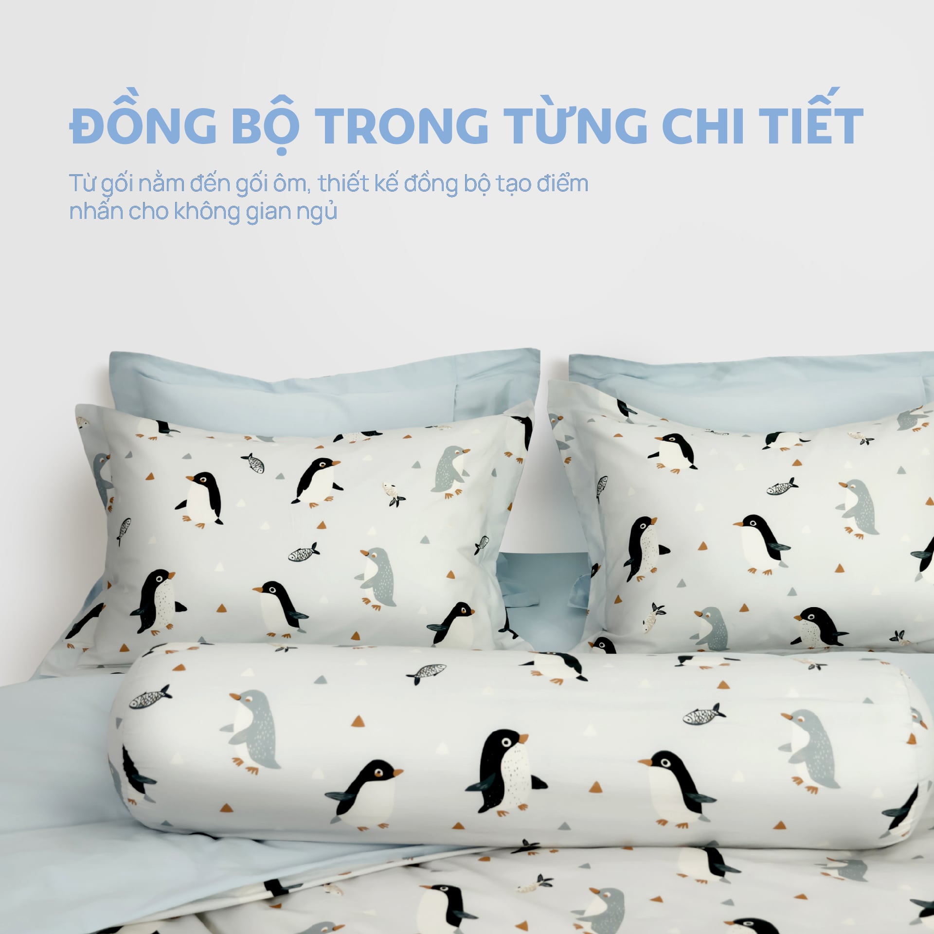 N190085 - Bộ chăn ga gối 100% cotton sateen NIN Collins N190085