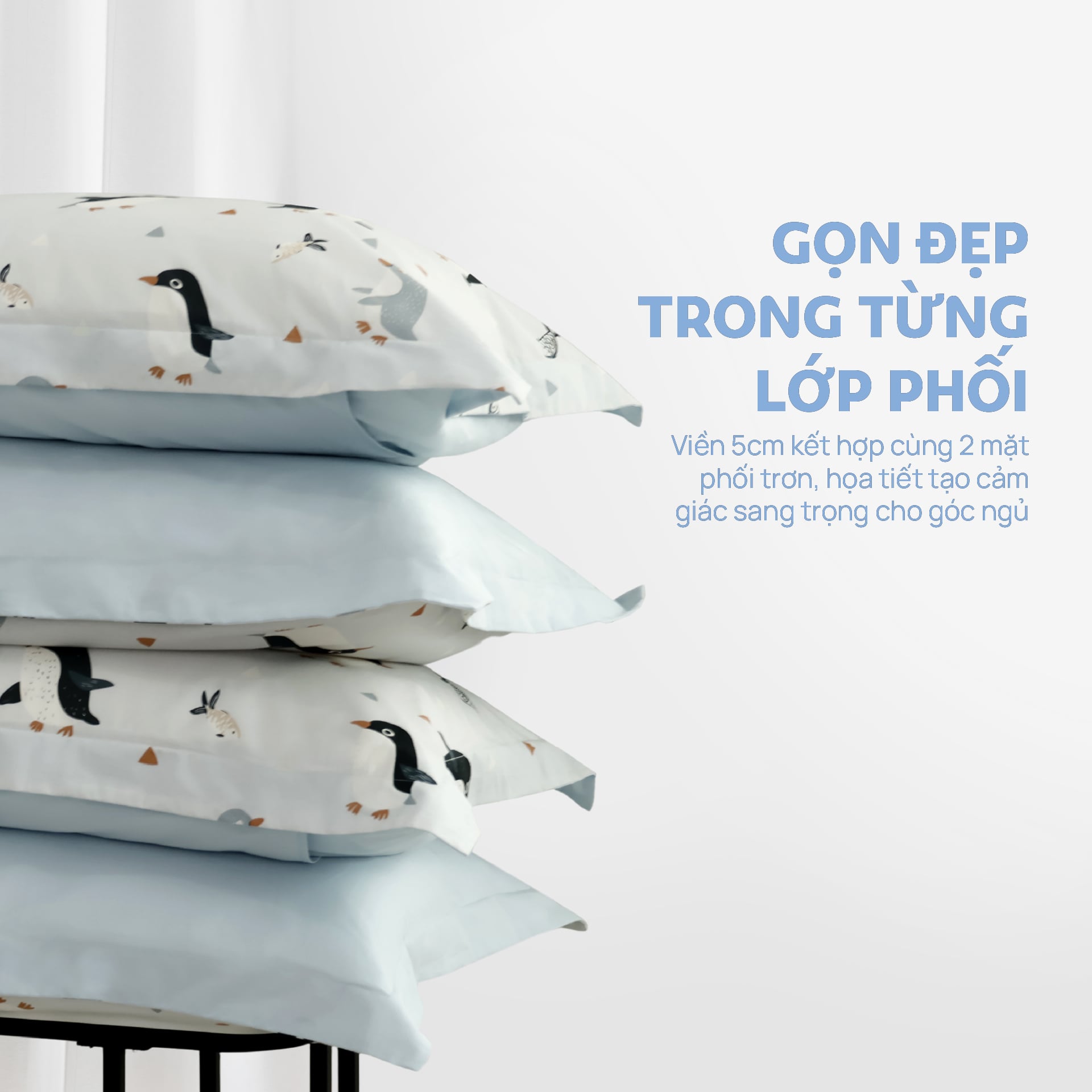 N190085 - Bộ chăn ga gối 100% cotton sateen NIN Collins N190085