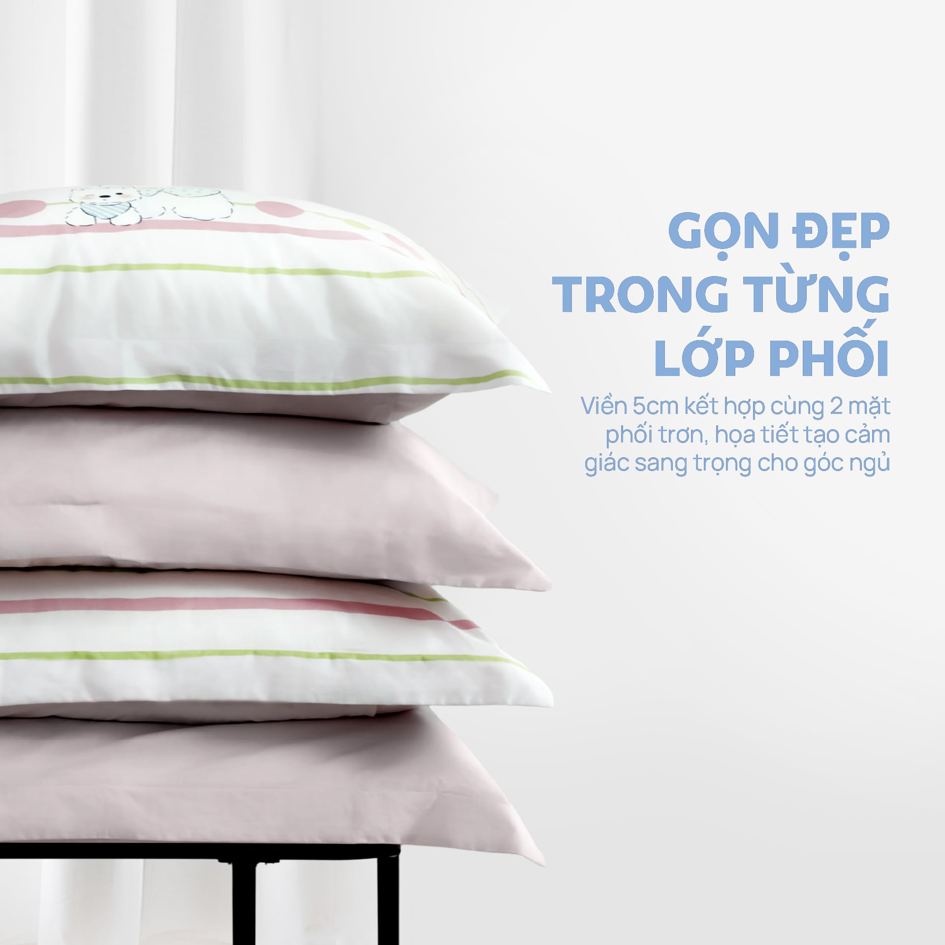 N190081 - Bộ chăn ga gối 100% cotton sateen NIN Collins N190081