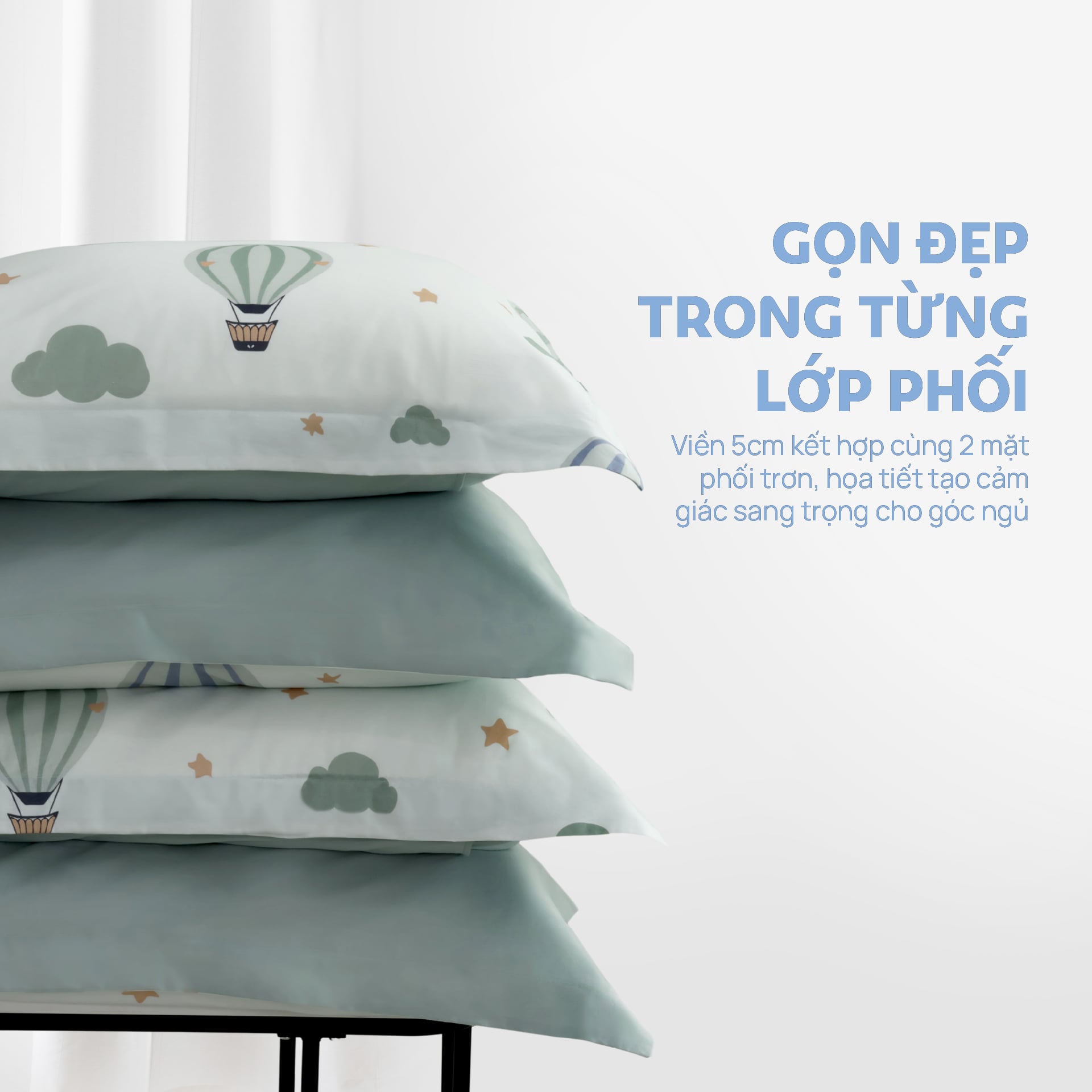 N190083 - Bộ chăn ga gối 100% cotton sateen NIN Collins N190083