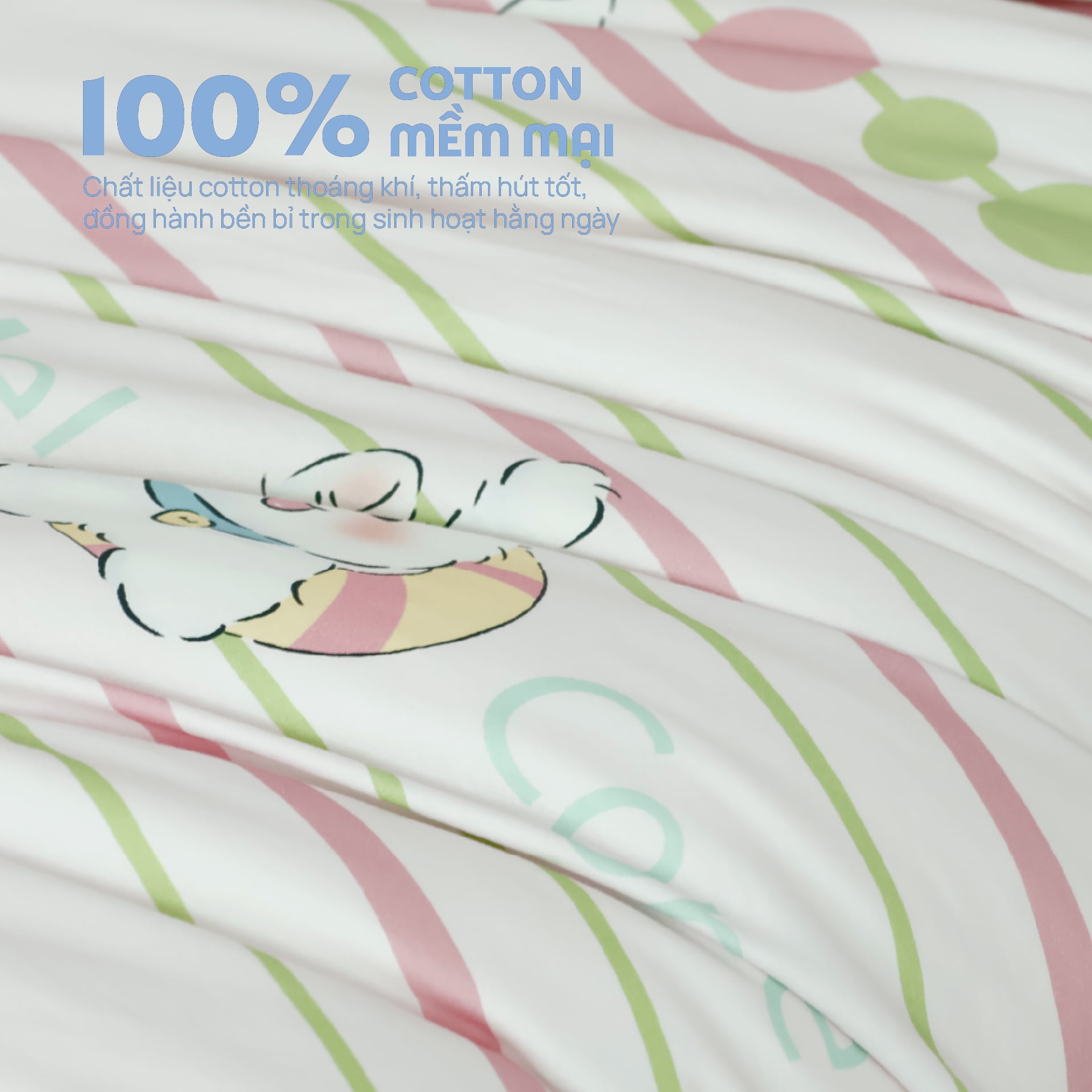 N190081 - Bộ chăn ga gối 100% cotton sateen NIN Collins N190081