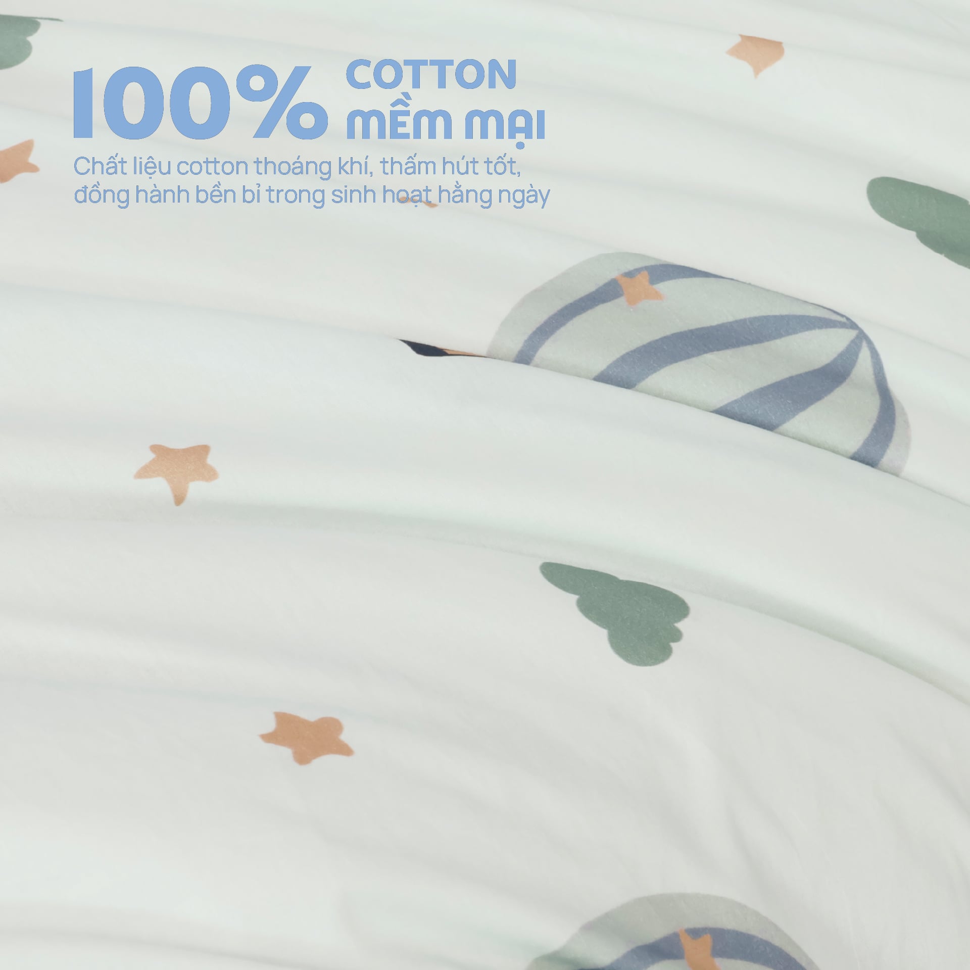 N190083 - Bộ chăn ga gối 100% cotton sateen NIN Collins N190083