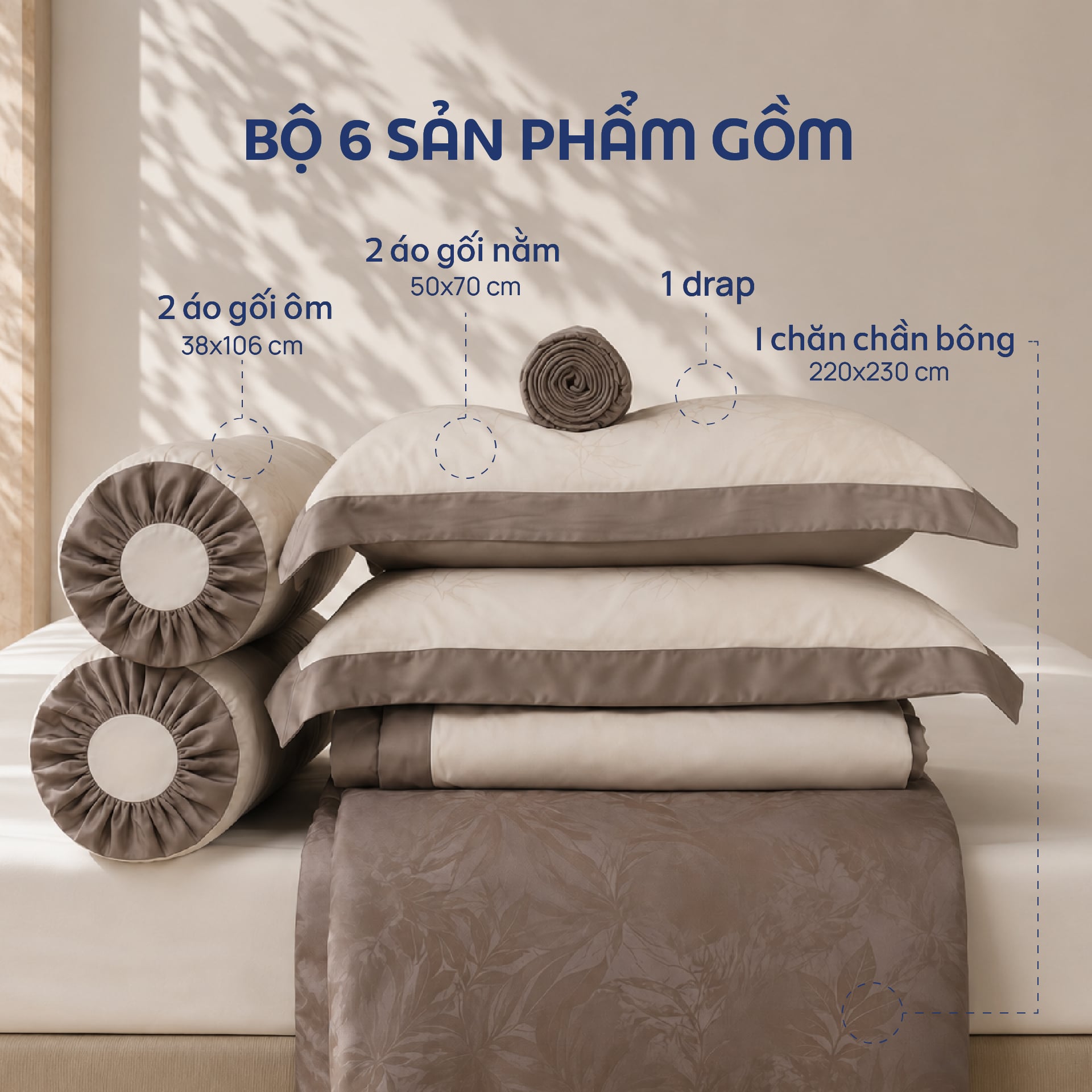 NP8922 - Bộ chăn ga gối Tencel NIN Pristine NP8922