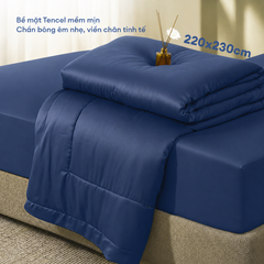 Bộ chăn ga gối Tencel NIN Florence Deep Blue