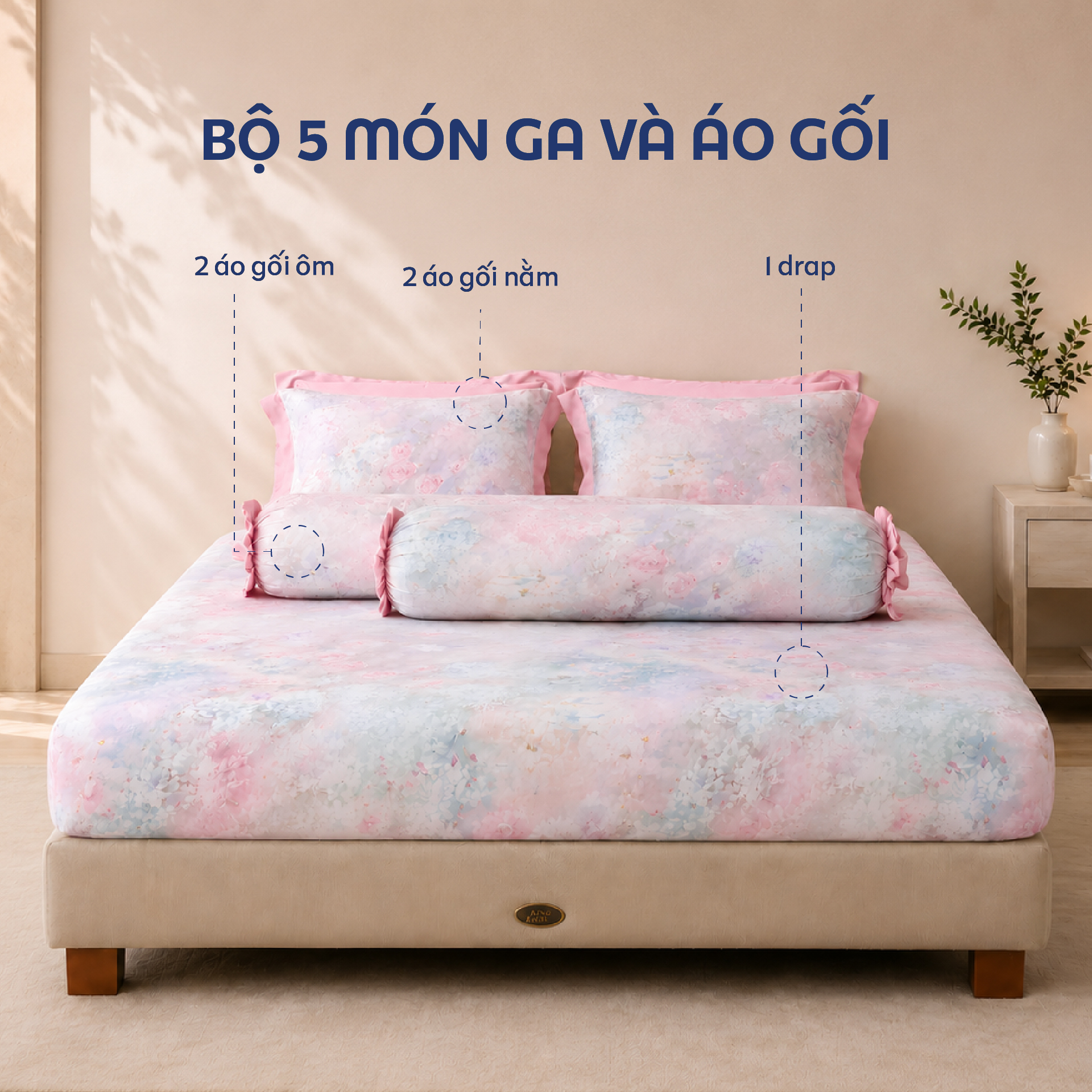 NP8918 - Bộ chăn ga gối Tencel NIN Pristine NP8918