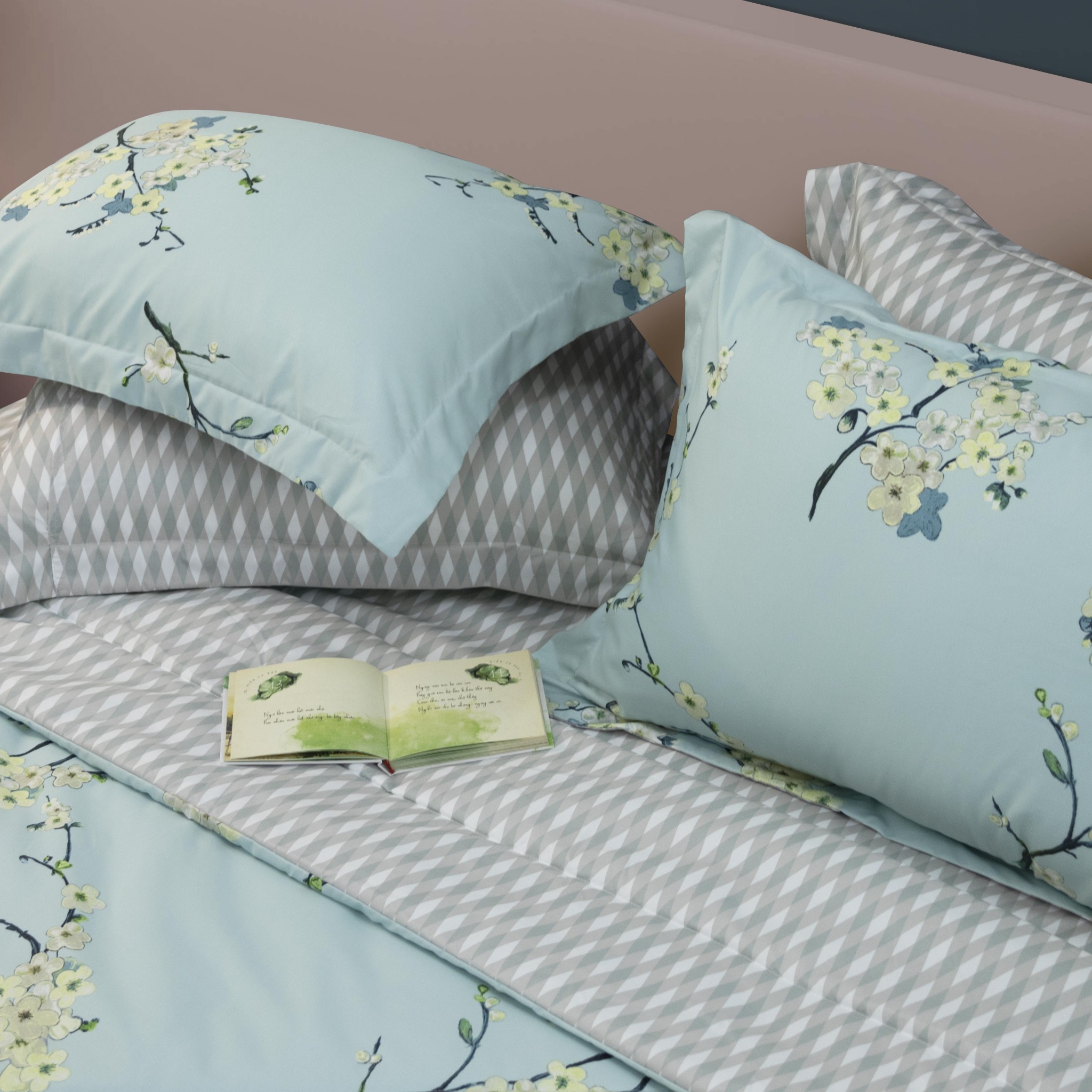 CT220042 - Bộ chăn ga gối Microfiber NIN Calisto