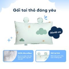 N190083 - Bộ 5 món gấp gọn tiện lợi cho bé đi học Cotton sateen cao cấp