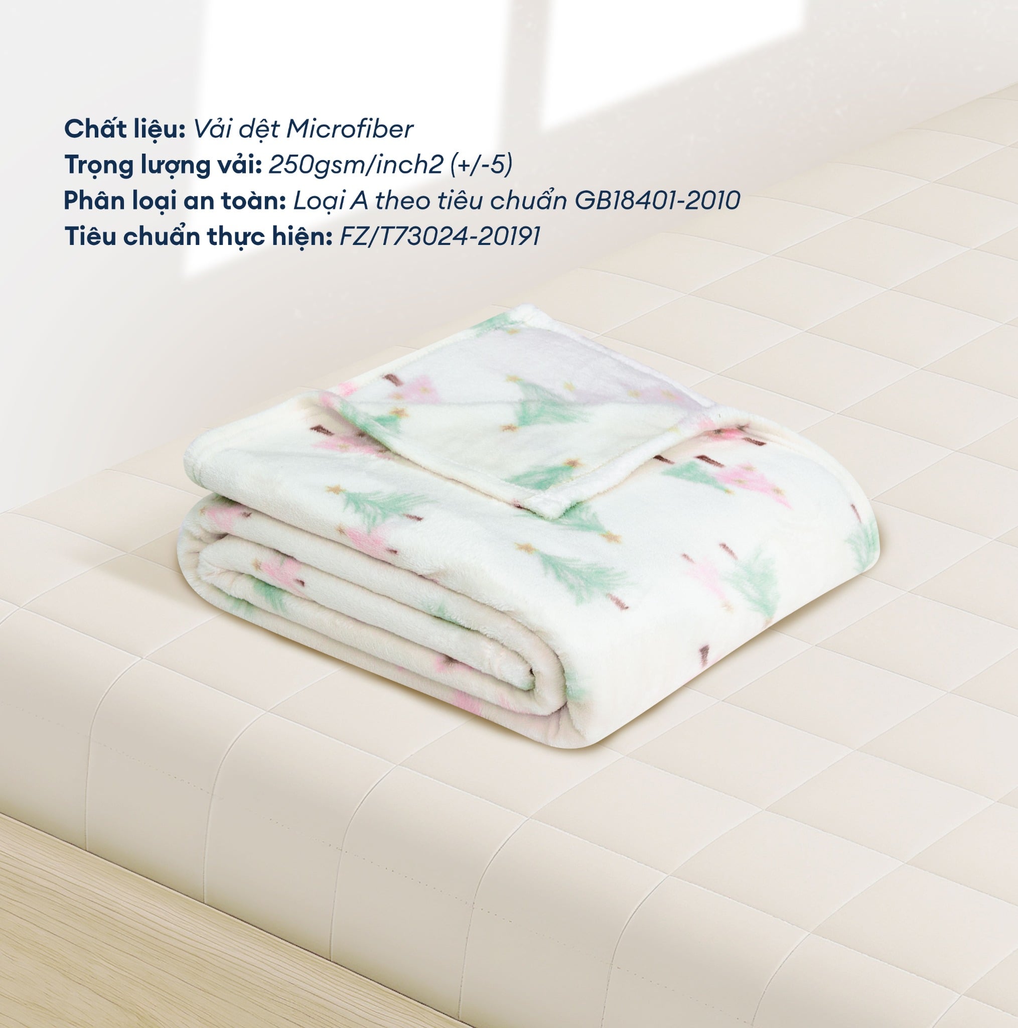 Mền tuyết hoa văn NIN màu PINE FOREST