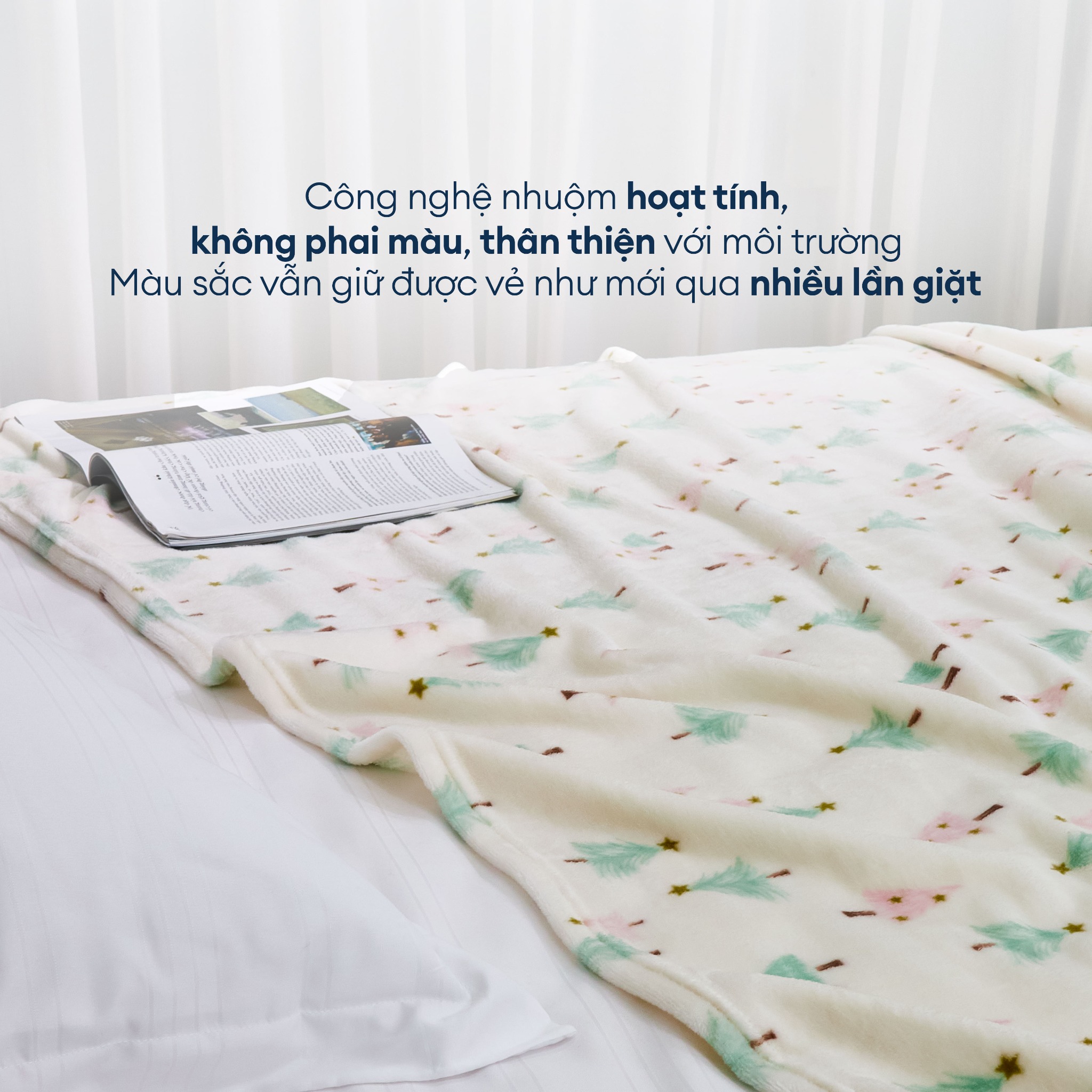 Mền tuyết hoa văn NIN màu PINE FOREST