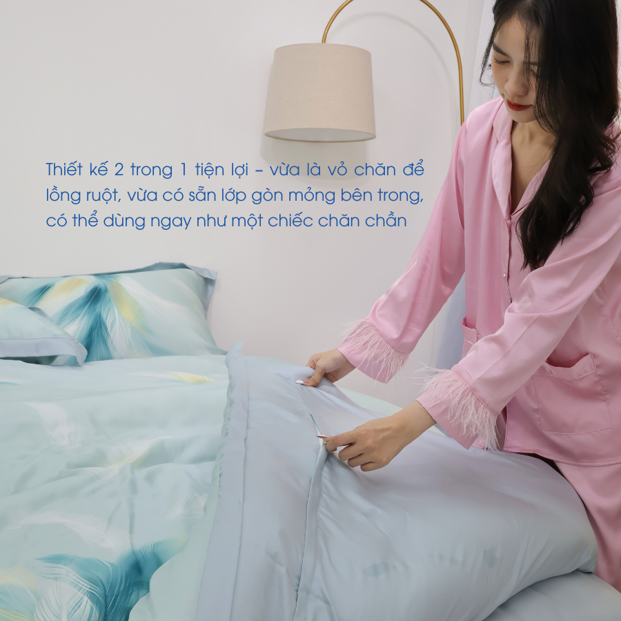 NP8916 - Bộ chăn ga gối Tencel NIN Pristine NP8916