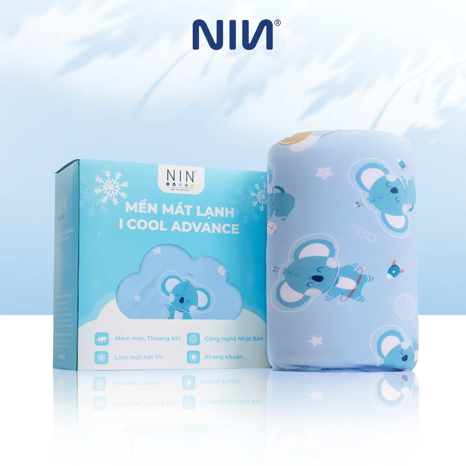 Chăn hè mát lạnh I Cool NM8042 - Mền lạnh ICool Advance NIN House hoa văn NM8042