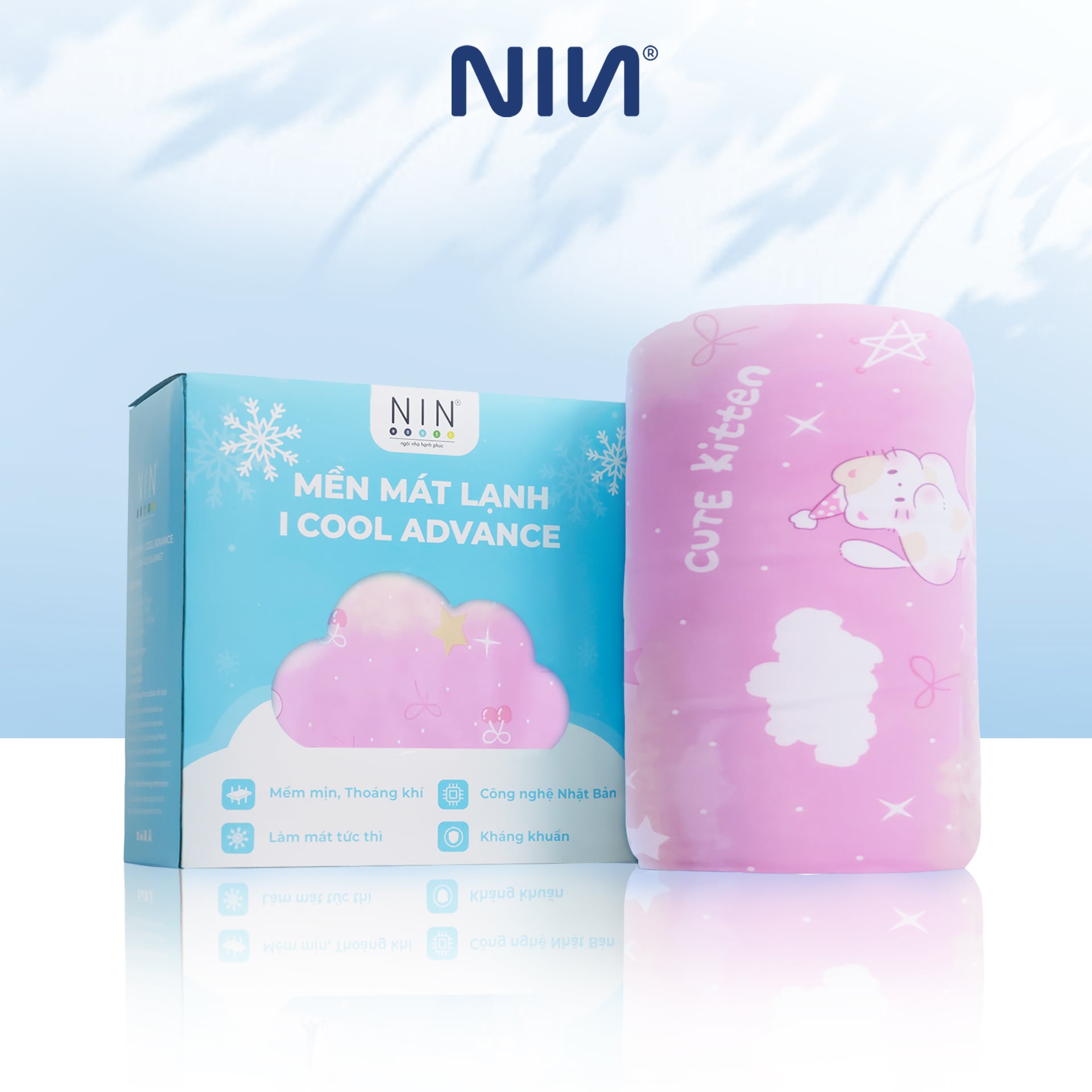 Chăn hè mát lạnh I Cool NM8044 - Mền lạnh ICool Advance NIN House hoa văn NM8044
