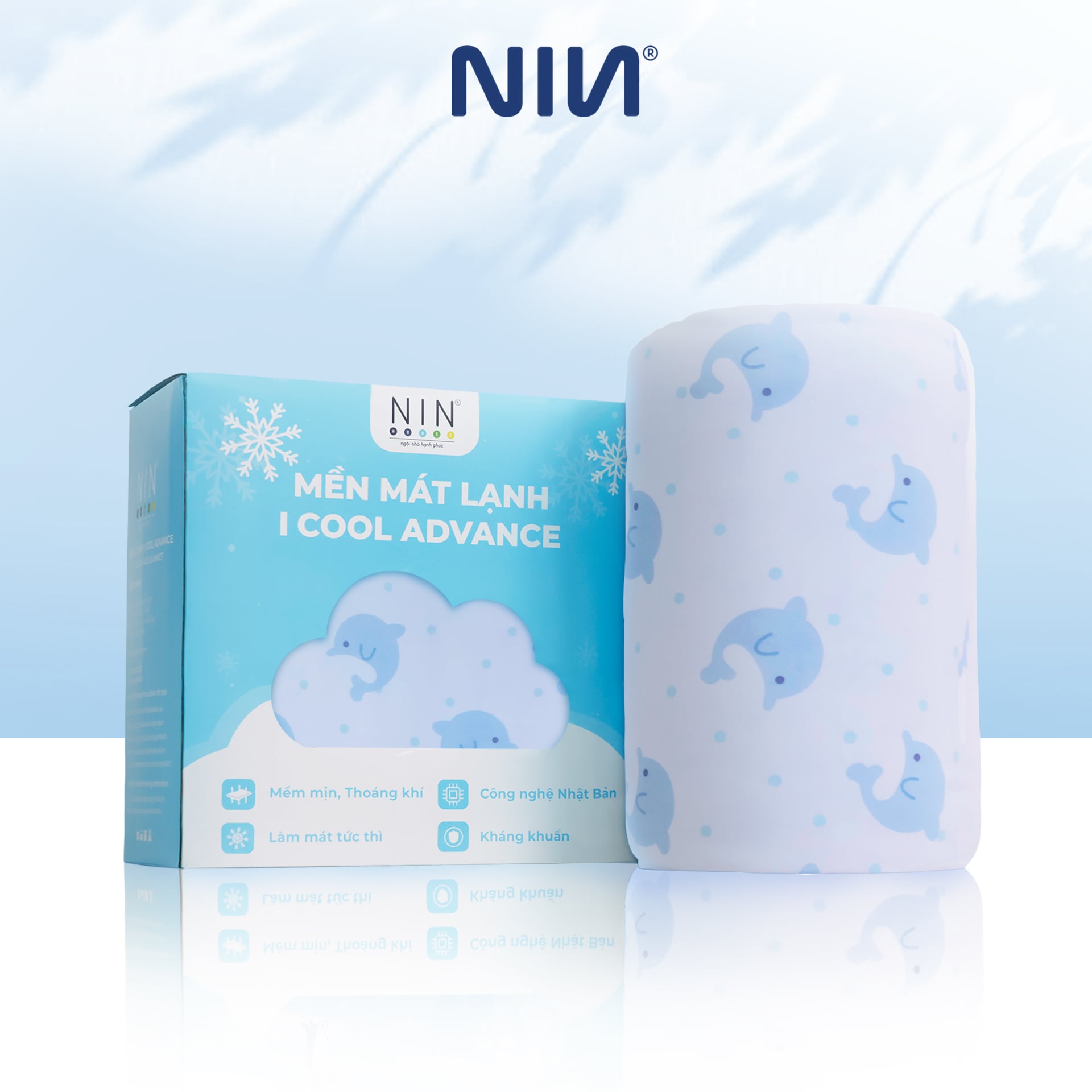 Chăn hè mát lạnh I Cool NM8040 - Mền lạnh ICool Advance NIN House hoa văn NM8040