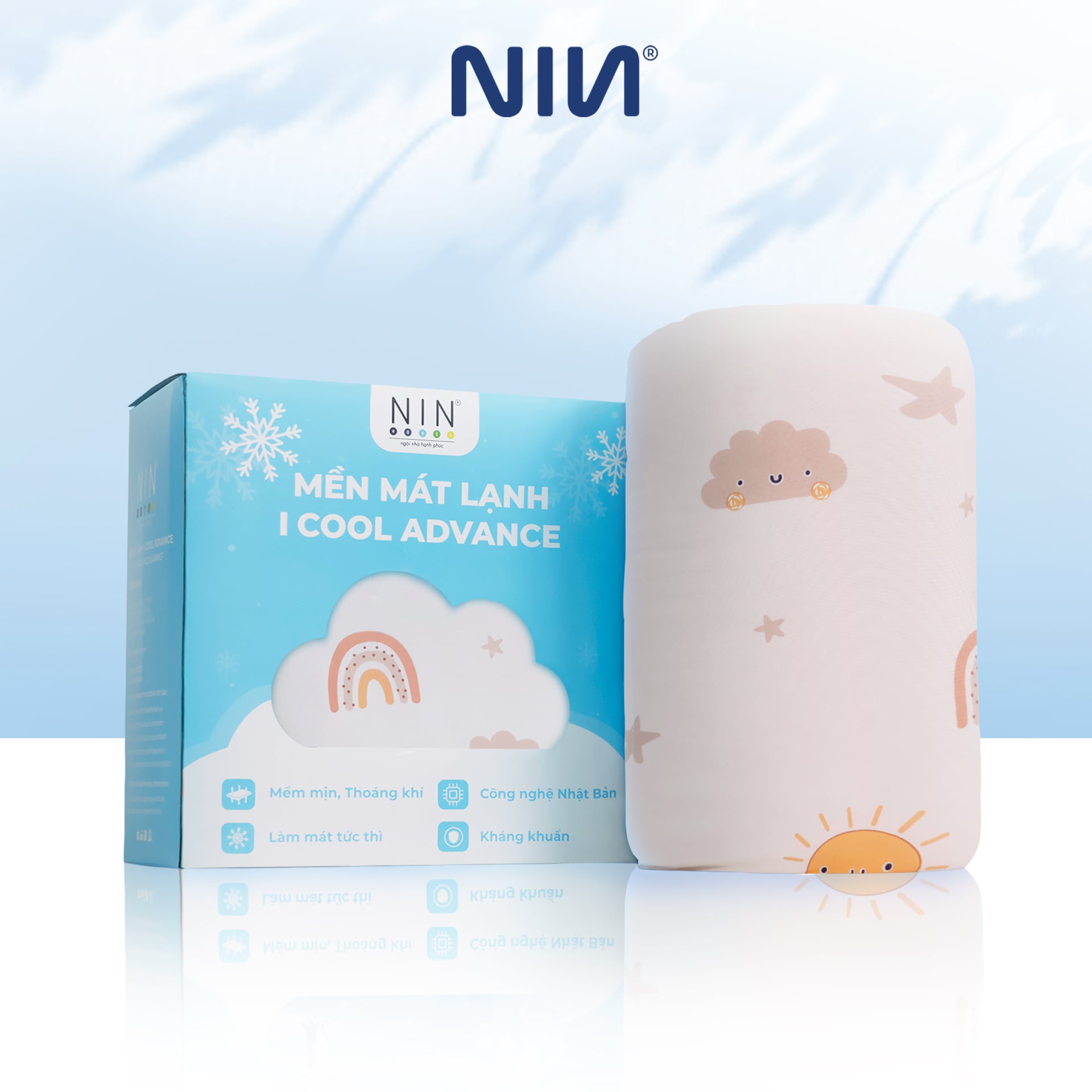Chăn hè mát lạnh I Cool NM8041 - Mền lạnh ICool Advance NIN House hoa văn NM8041