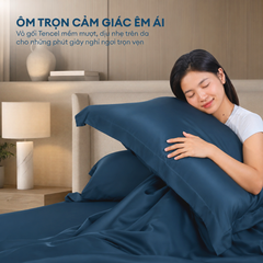 Bộ chăn ga gối Tencel NIN Florence Deep Blue
