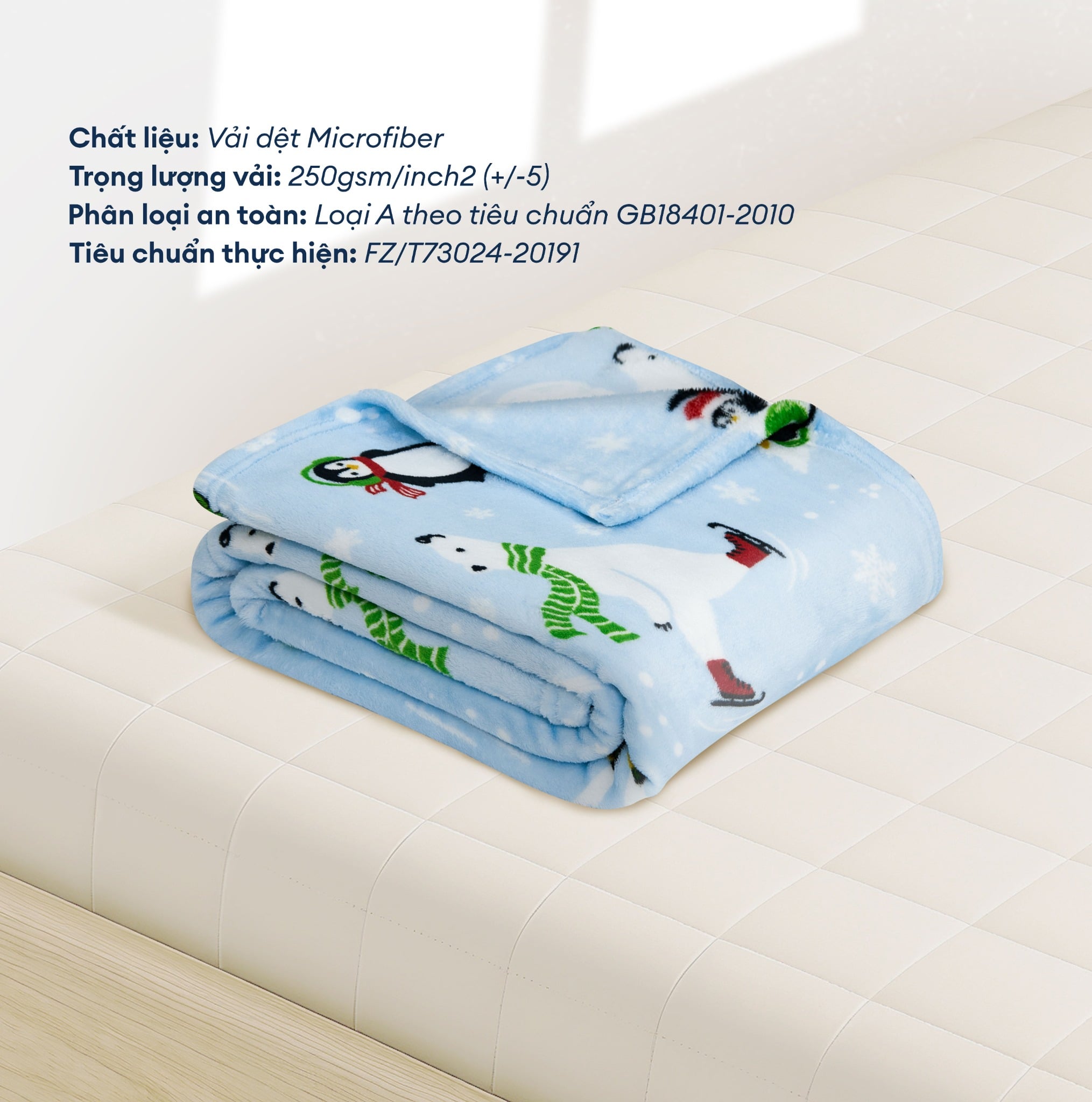 Mền tuyết hoa văn NIN màu POLAR FRIENDS