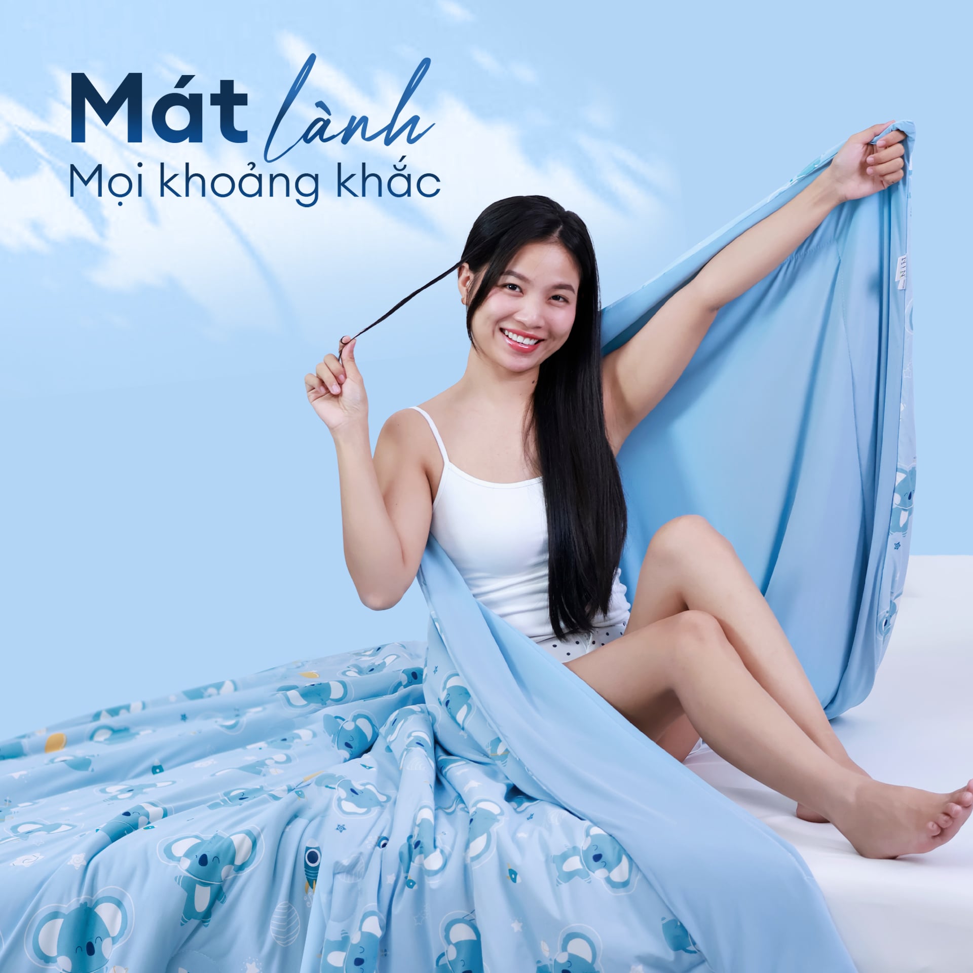 Chăn hè mát lạnh I Cool NM8042 - Mền lạnh ICool Advance NIN House hoa văn NM8042