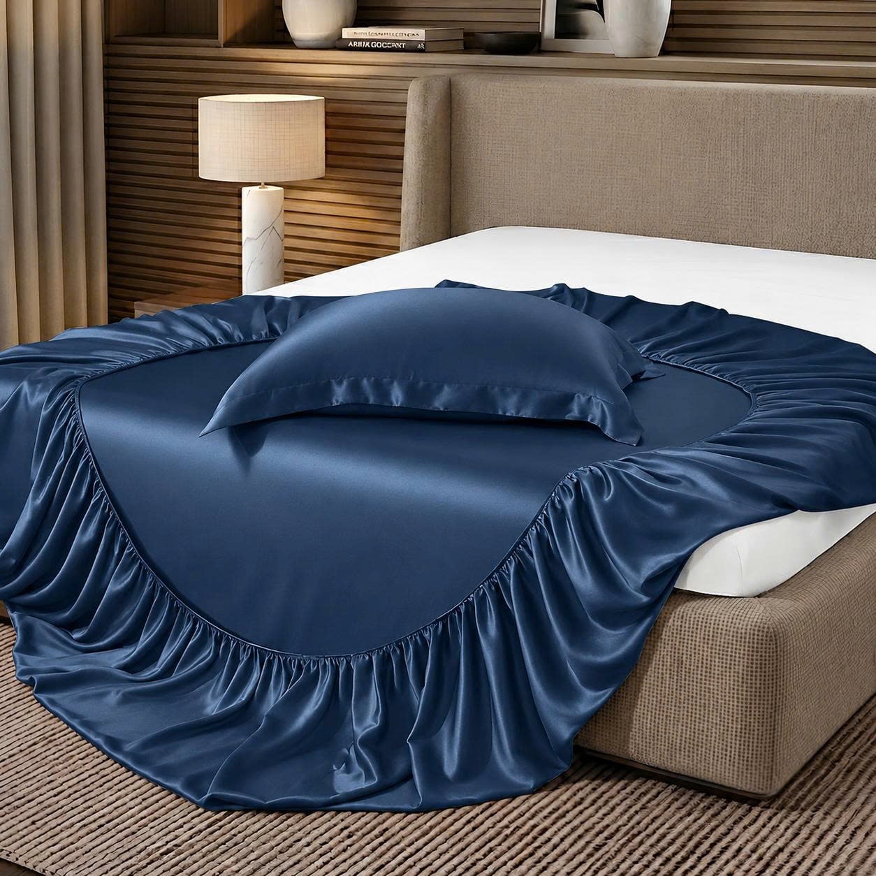 Bộ chăn ga gối Tencel NIN Florence Deep Blue