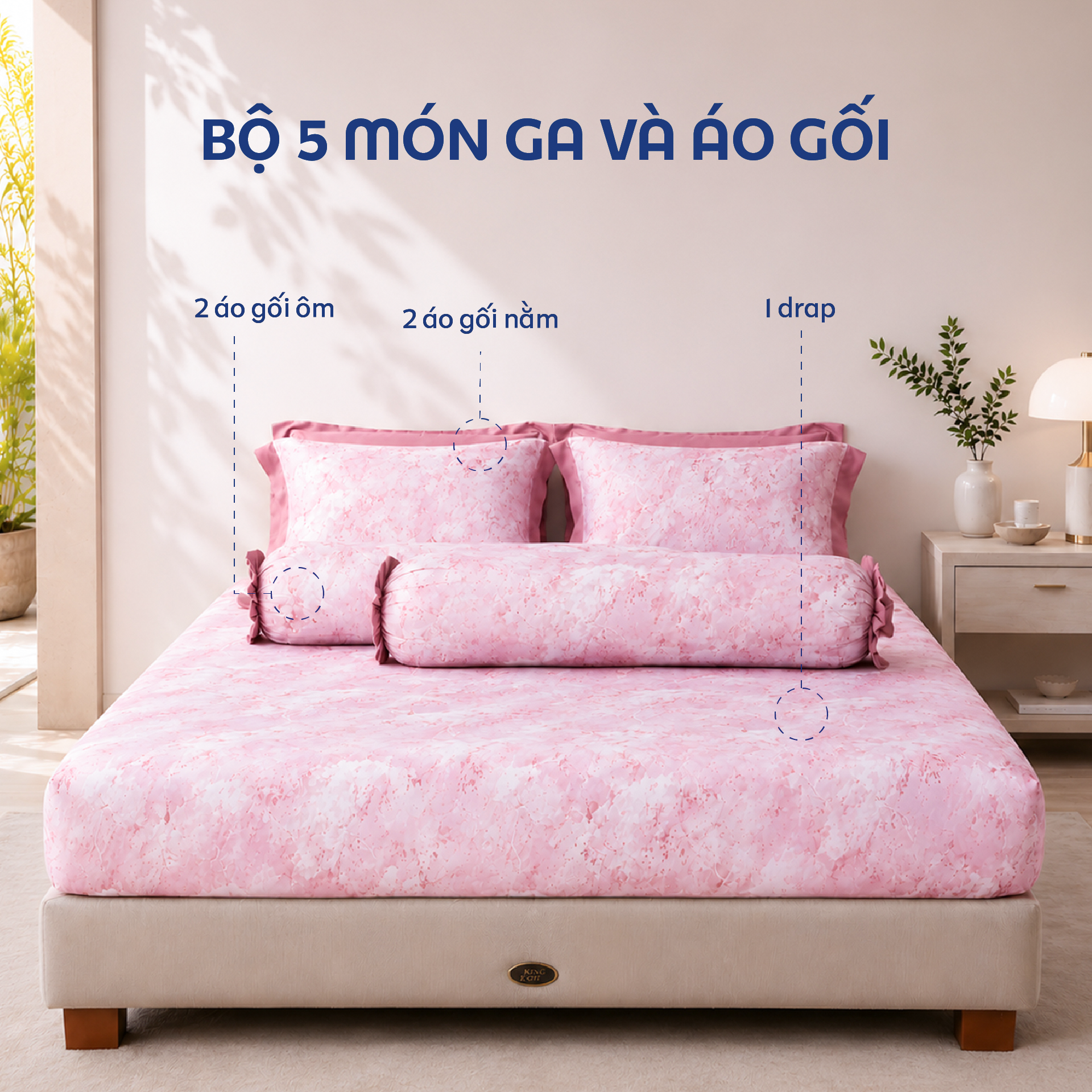 NP8917 - Bộ chăn ga gối Tencel NIN Pristine NP8917