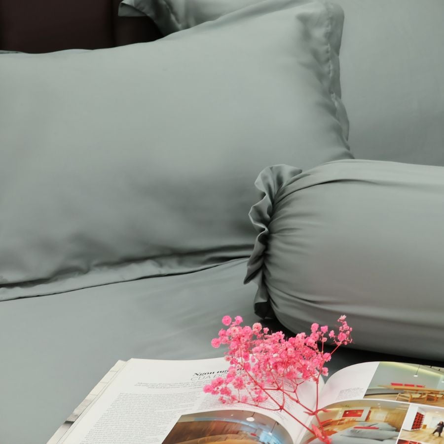 Bộ chăn ga gối Tencel NIN Florence Cloud Grey