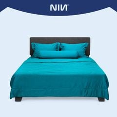 C190710 - Bộ chăn ga gối Microfiber NIN CLASSIC xanh thiên thanh Teal Blue