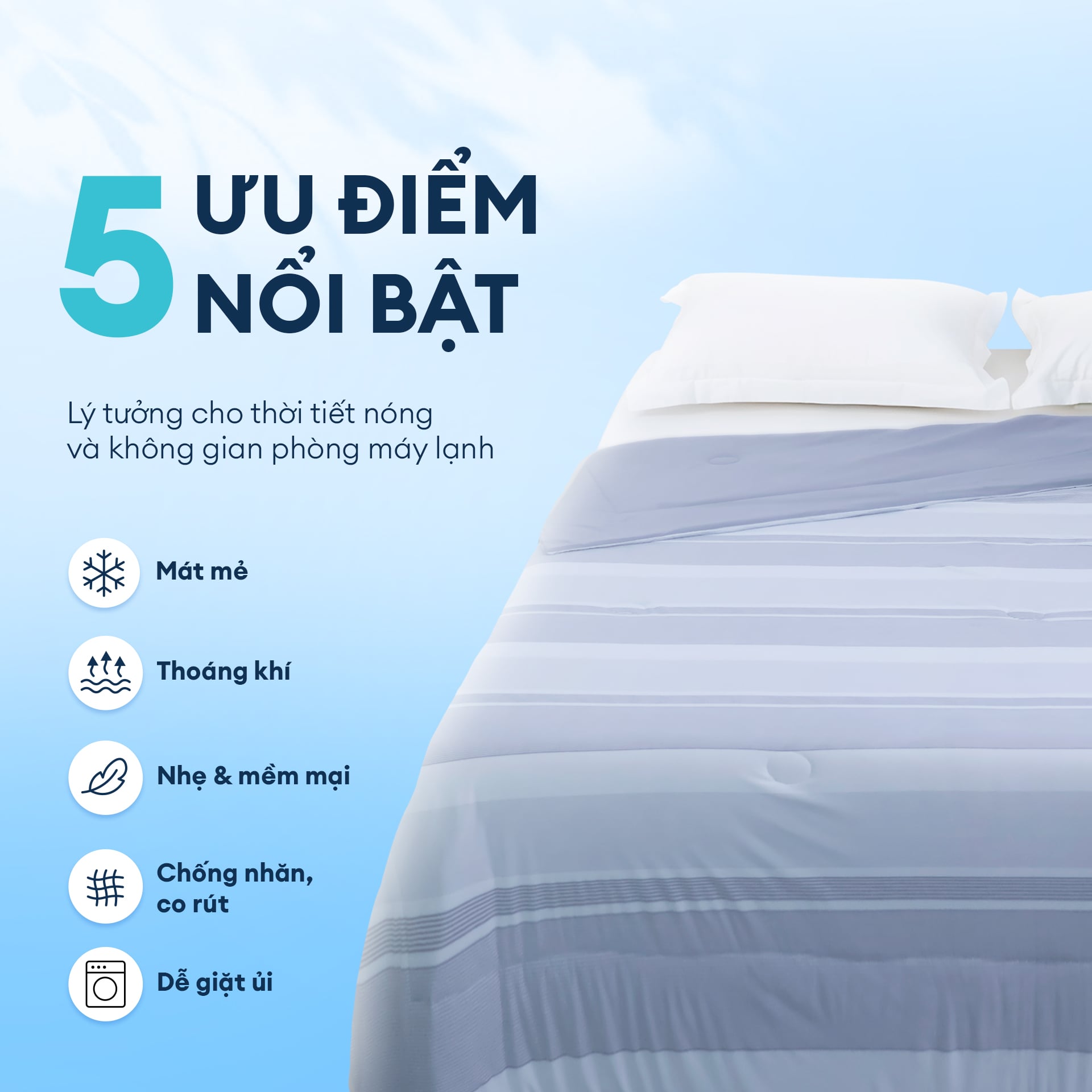 Chăn hè mát lạnh I Cool NM8039 - Mền lạnh ICool Advance NIN House hoa văn NM839